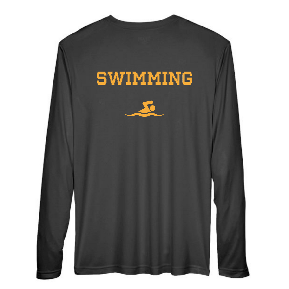 'Swimming' Performance Long-Sleeve Tee (Heat Pressed) - King Middle School