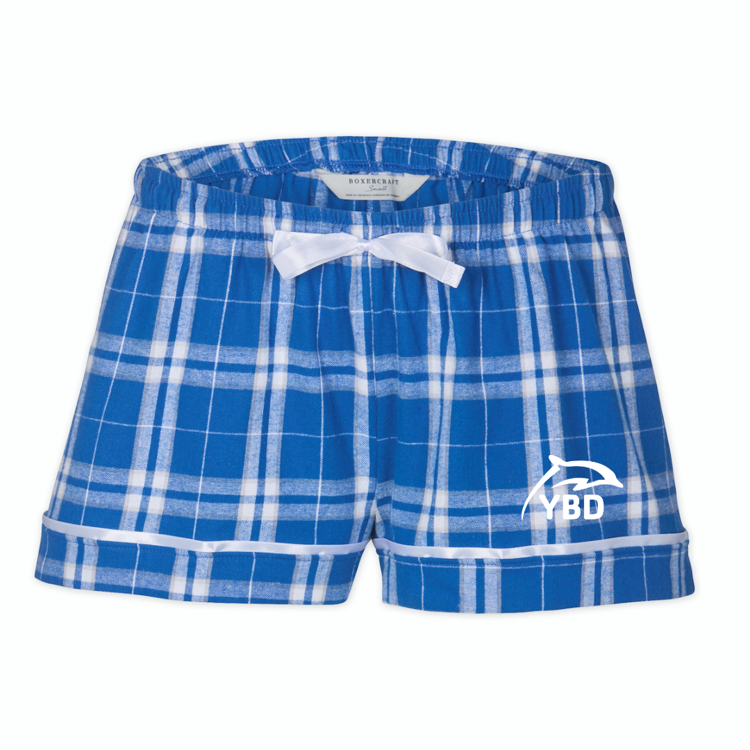 Boxercraft Women's Flannel Short (Customized) - Y Blue Dolphins