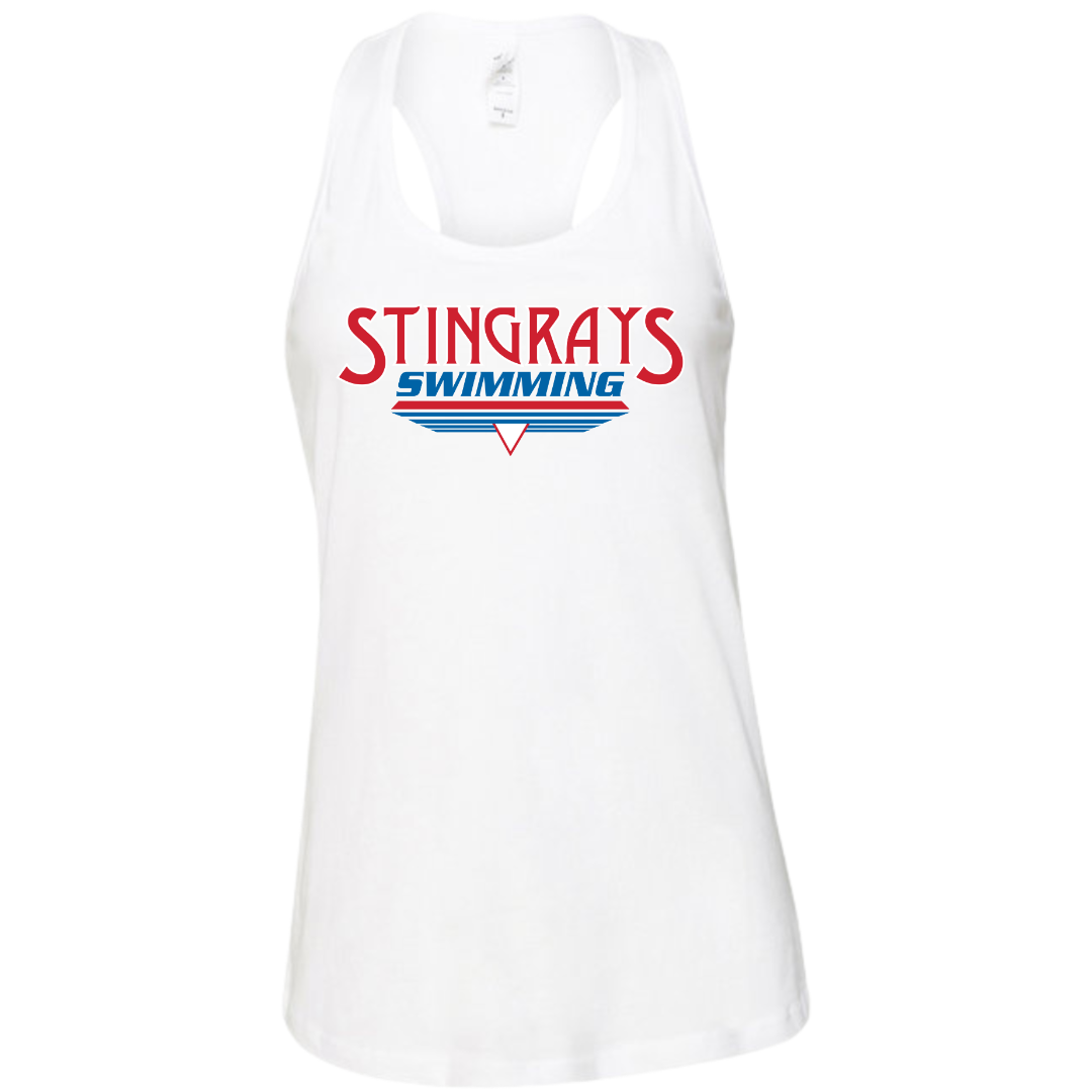 Ladies Racerback Flowy Tank (Customoized) - Stingrays Swimming