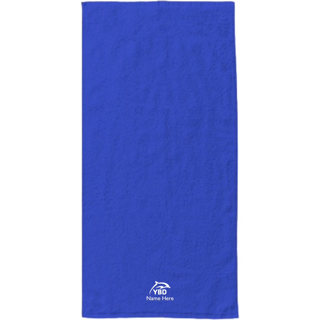 34" x 70" Velour Towel (Embroidered) - Y Blue Dolphins