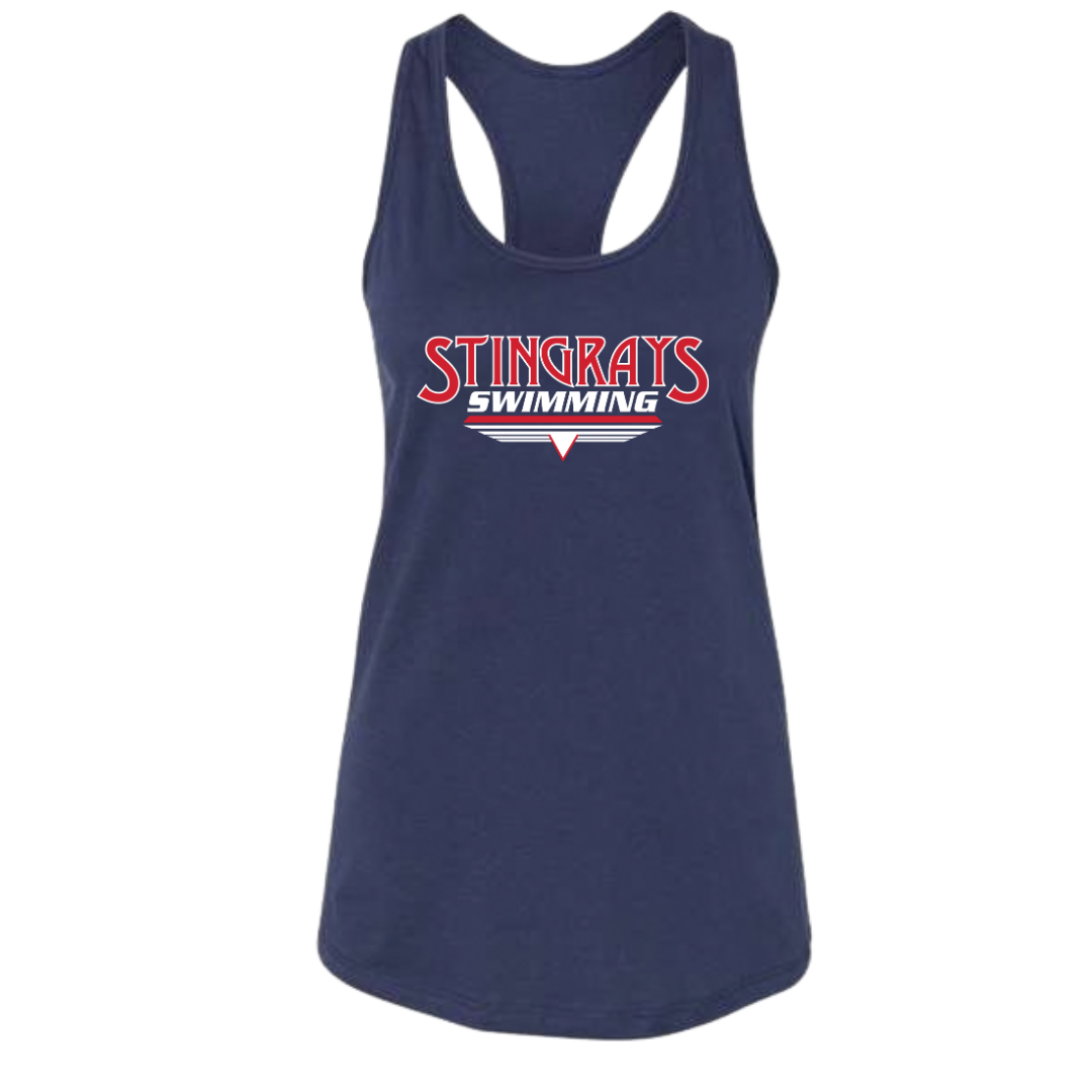 Ladies Racerback Flowy Tank (Heat Press) - Stingrays Swimming