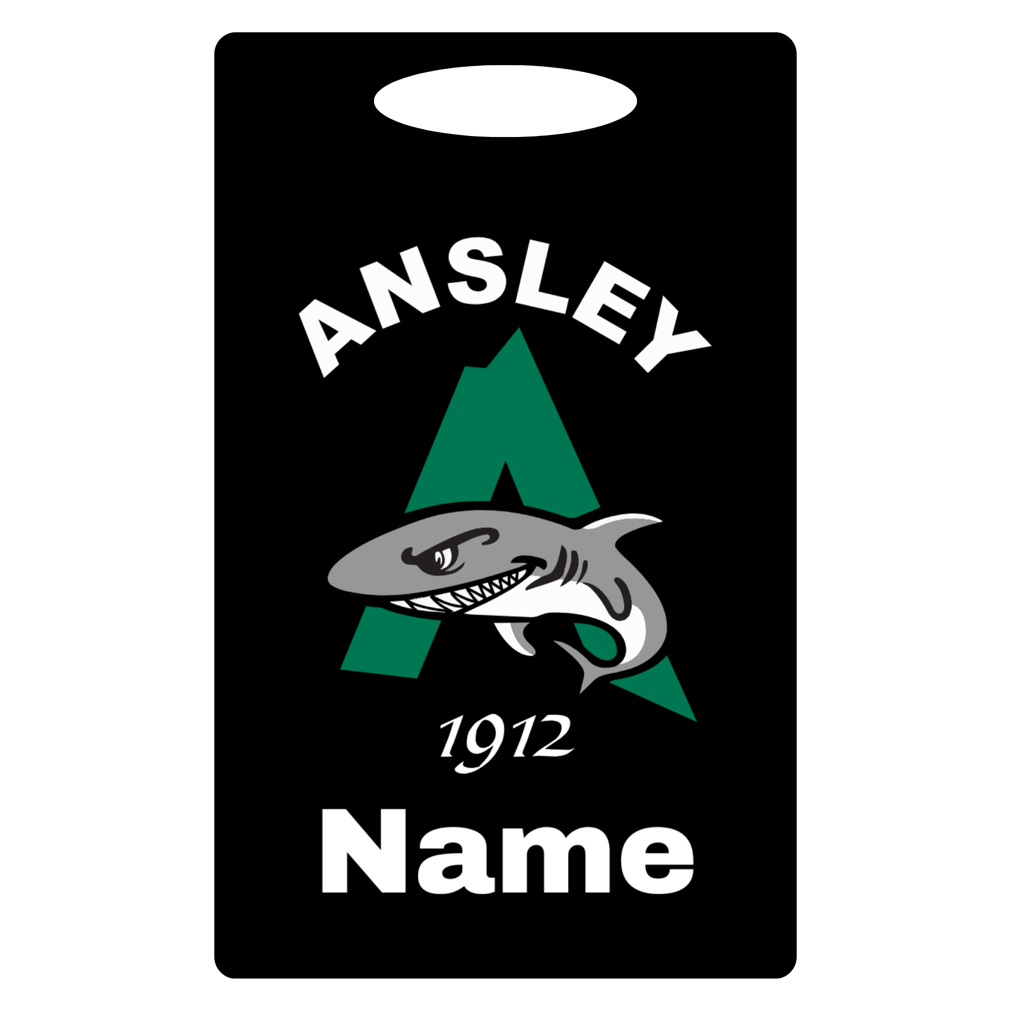 Aluminum Bag Tag (Customized) - Ansley Sharks