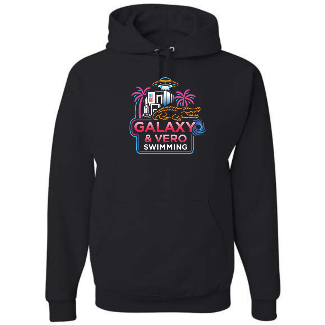 Medium Weight Unisex Hooded Sweatshirt (Heat Press) - Galaxy & Vero Swimming