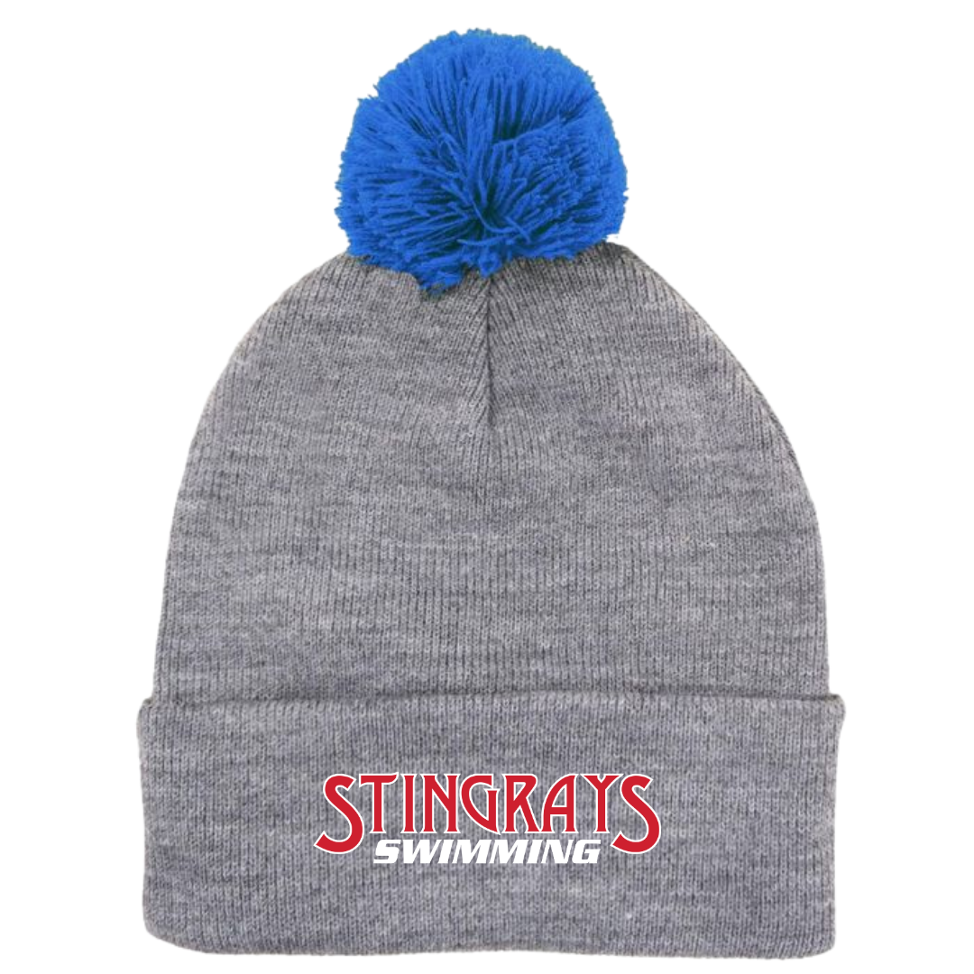 Puff Ball Beanie (Customized) - Stingrays Swimming