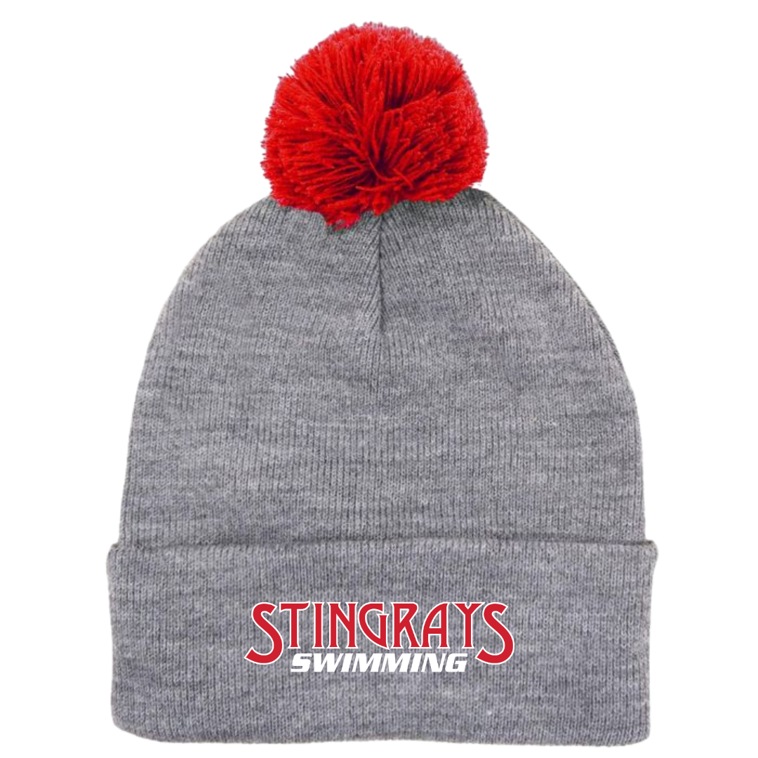 Puff Ball Beanie (Customized) - Stingrays Swimming
