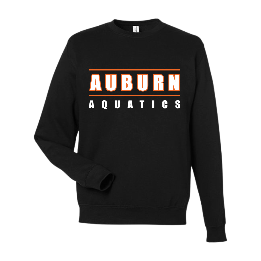Medium Weight Unisex Crew Neck Sweatshirt Full Logo (Customized) - Auburn Aquatics