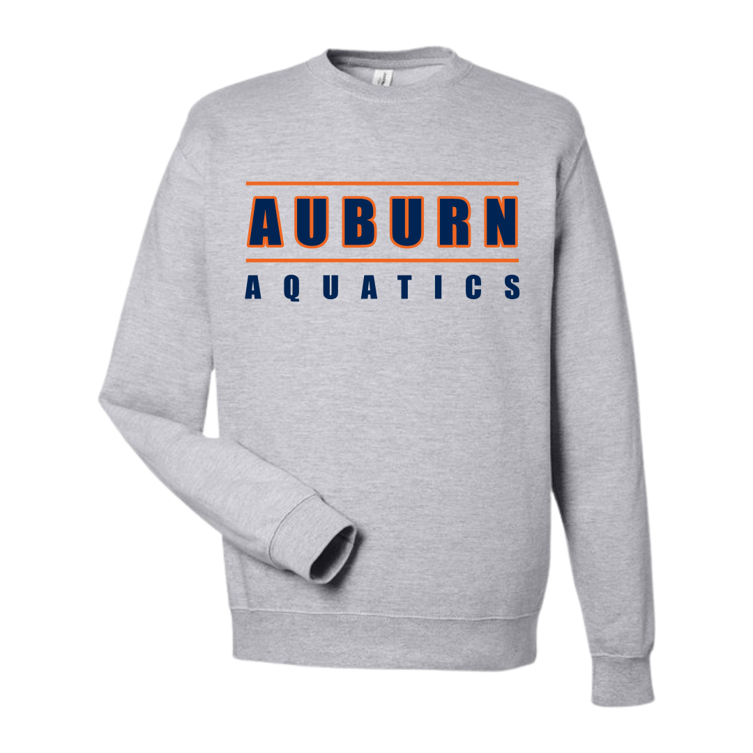 Medium Weight Unisex Crew Neck Sweatshirt Full Logo (Customized) - Auburn Aquatics