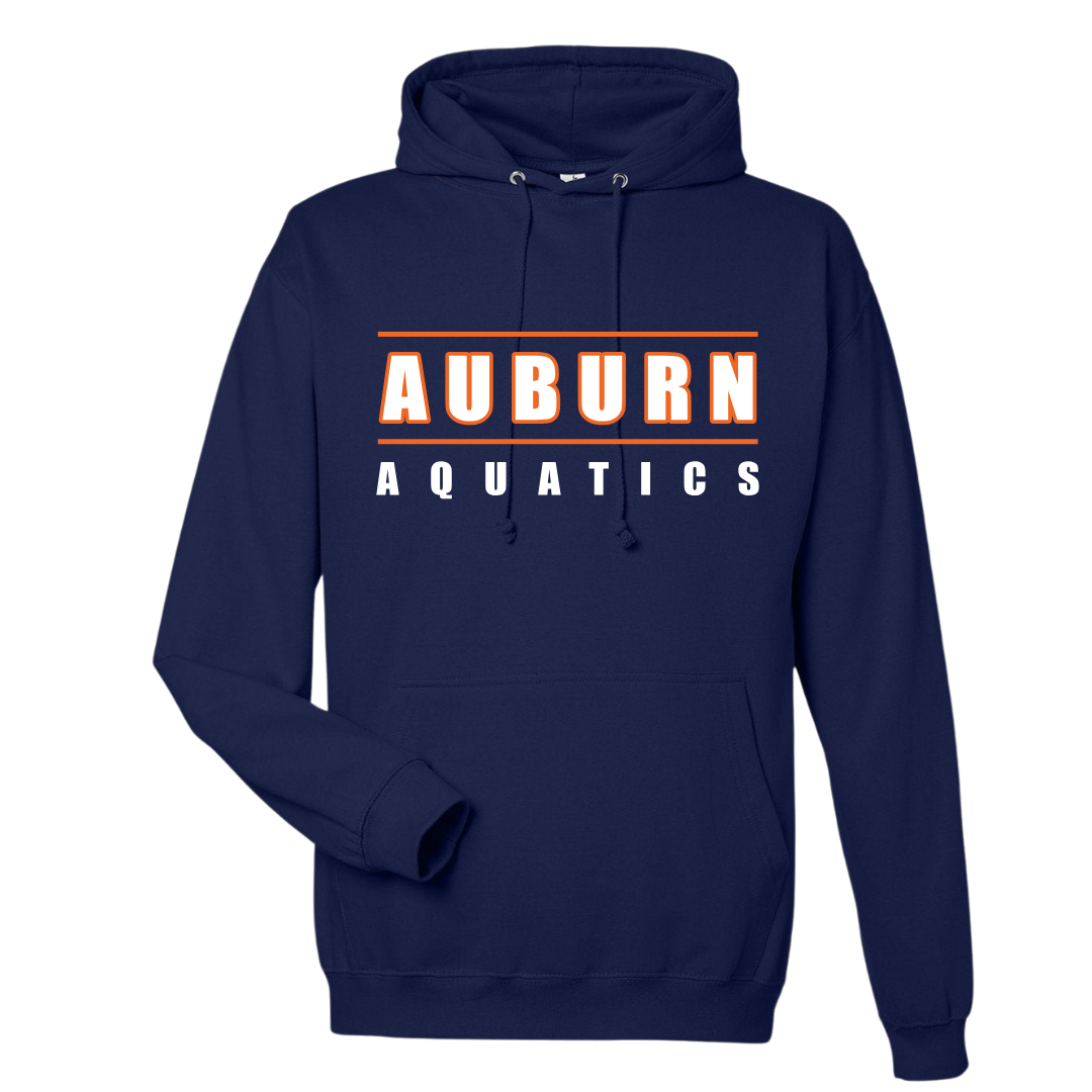 Medium Weight Unisex Hooded Sweatshirt Full Logo (Customized) - Auburn Aquatics