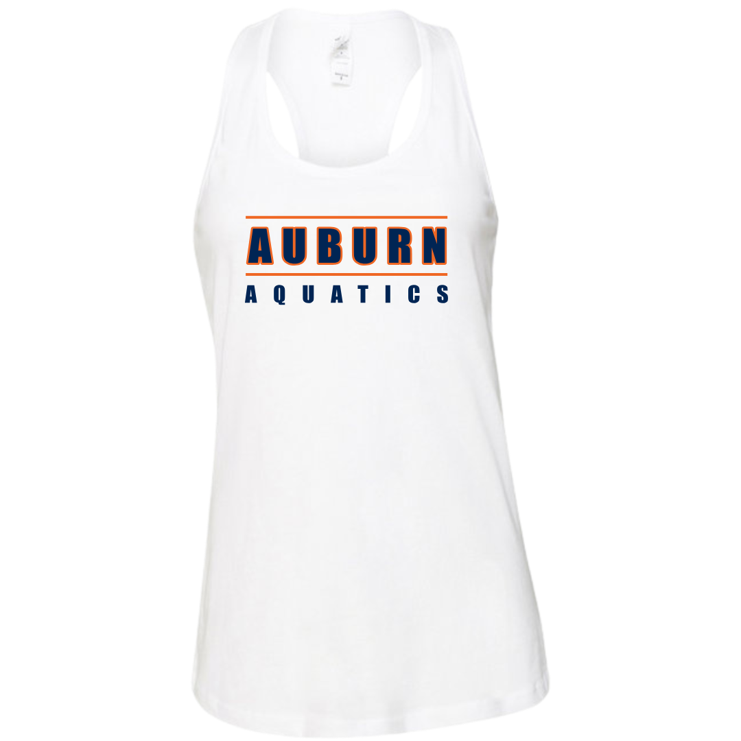 Ladies' Racerback Flowy Tank Full Logo (Customized) - Auburn Aquatics