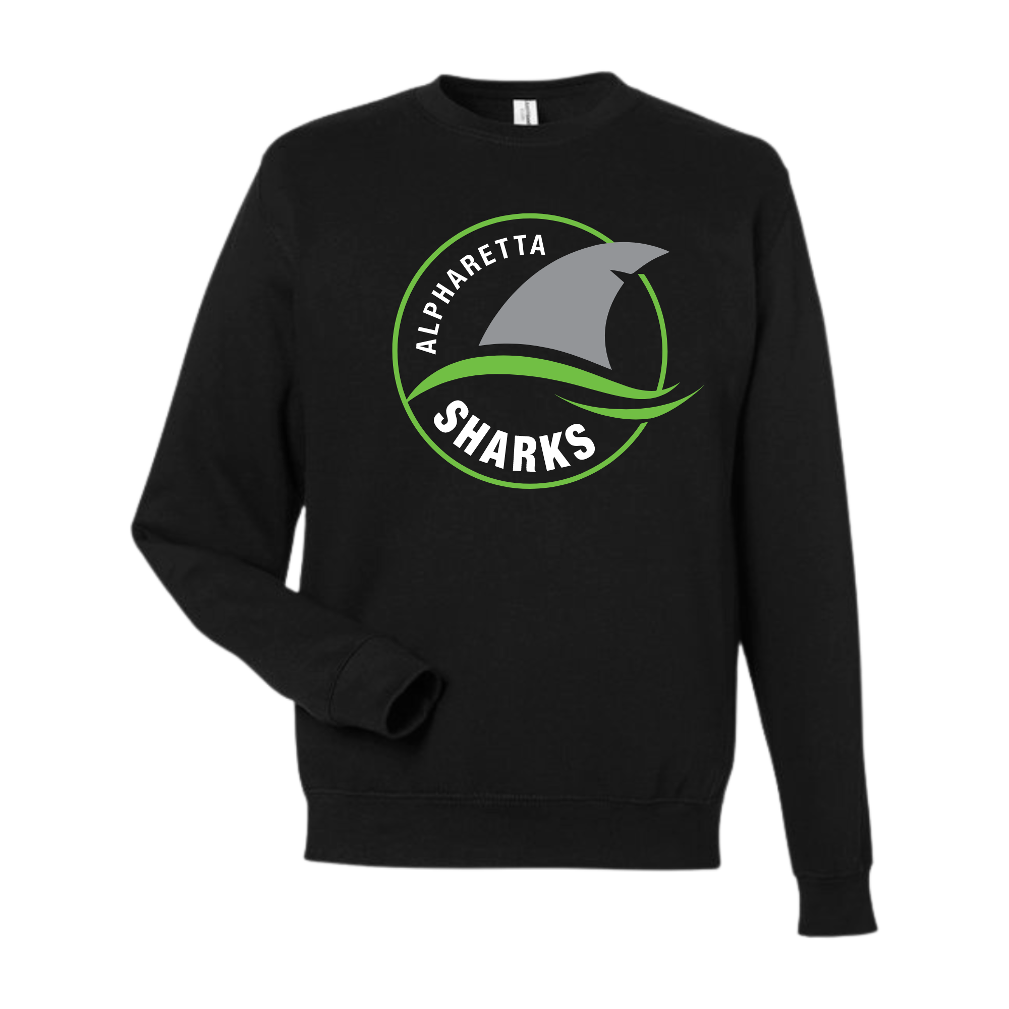 Medium Weight Unisex Crew Neck Sweatshirt Fin Logo (Customized) - Alpharetta Sharks