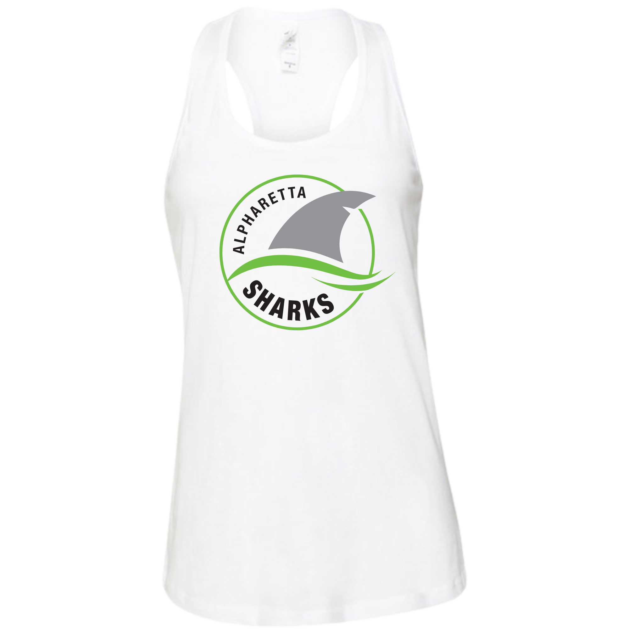 Ladies' Racerback Flowy Tank Fin Logo (Customized) - Alpharetta Sharks