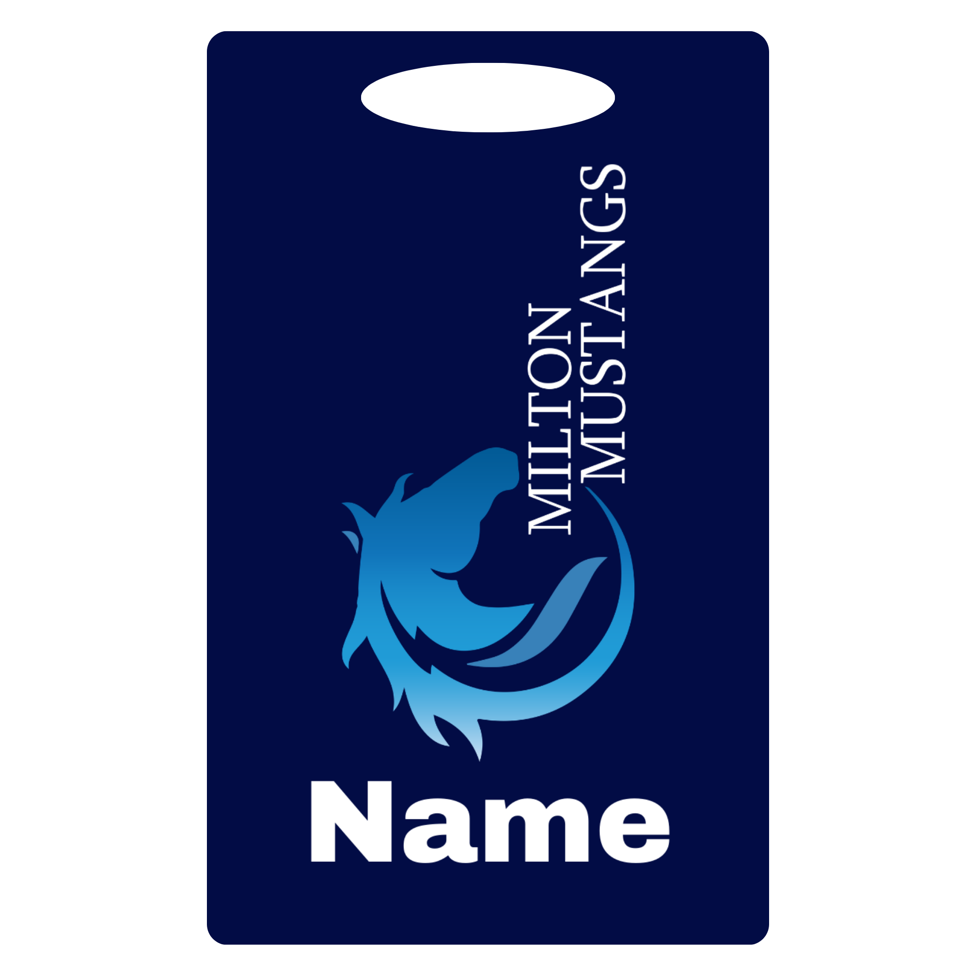 Aluminum Bag Tag (Customized) - Milton Mustangs