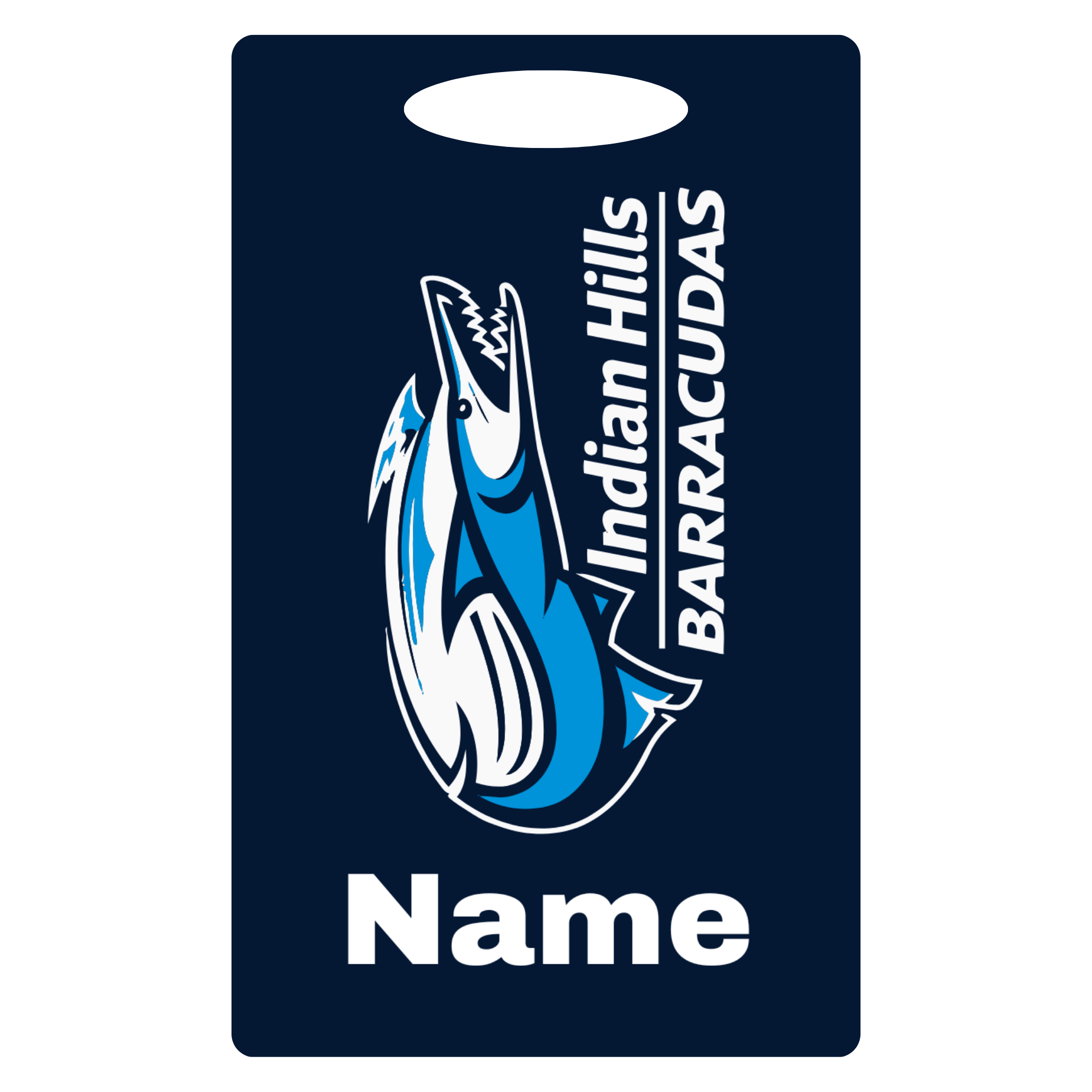 Aluminum Bag Tag (Customized) - Indian Hills Barracudas