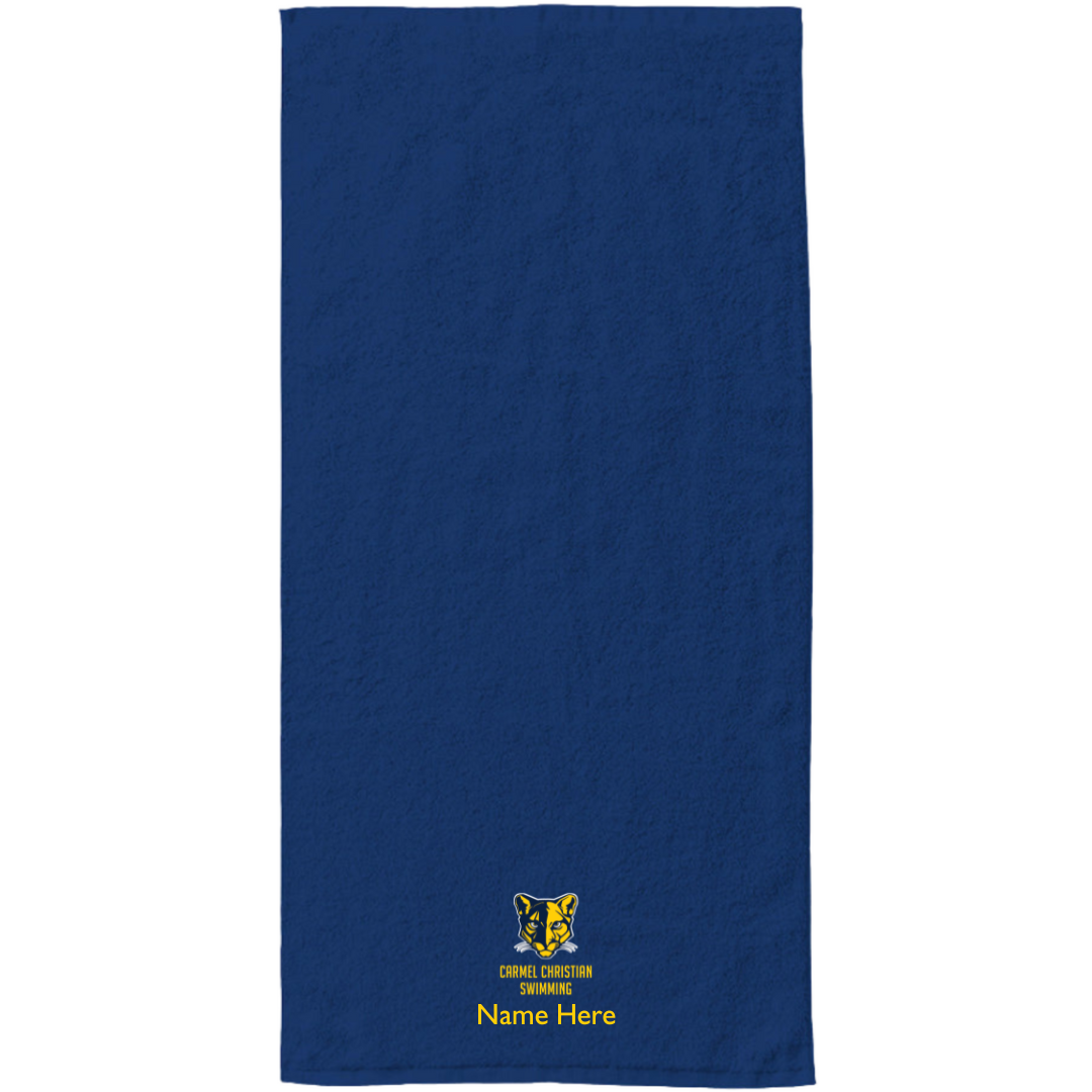 34" x 70" Velour Towel (Embroidered) - Carmel Christian HS
