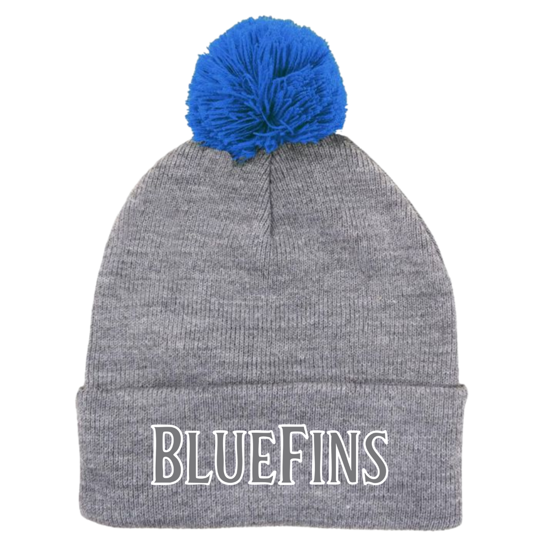 Puff Ball Beanie (Customized) - Carrolton Bluefins