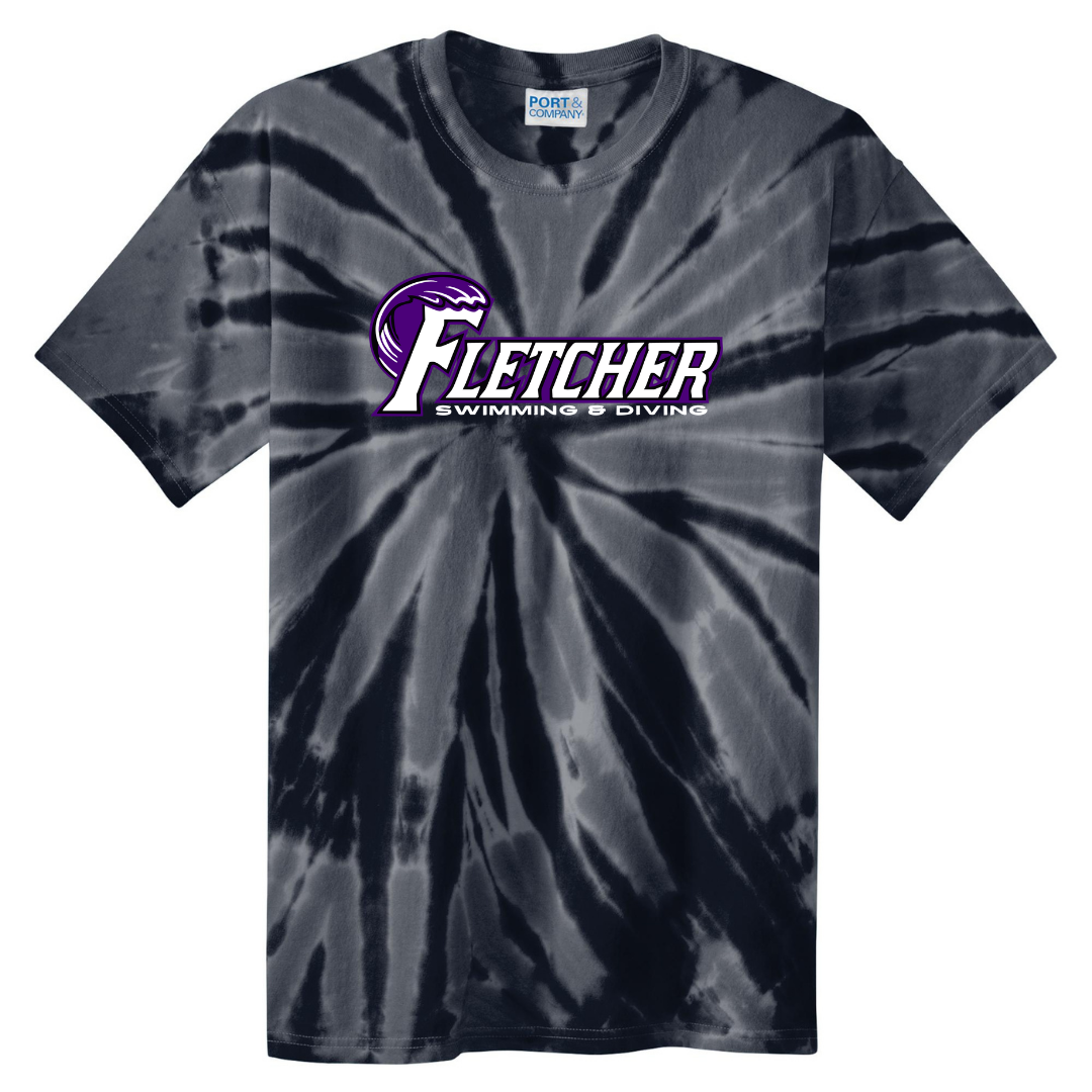 Tie Dye Short Sleeve T-Shirt (Customized) - Fletcher Swim and Dive