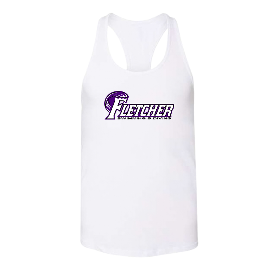Ladies' Racerback Tank (Customized) - Fletcher Swim and Dive