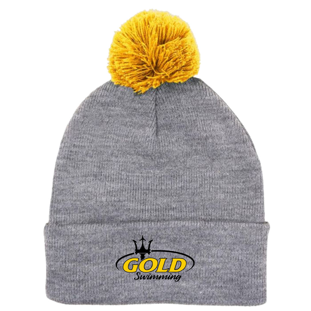 Puff Ball Beanie (Customized) - Chattahoochee Gold