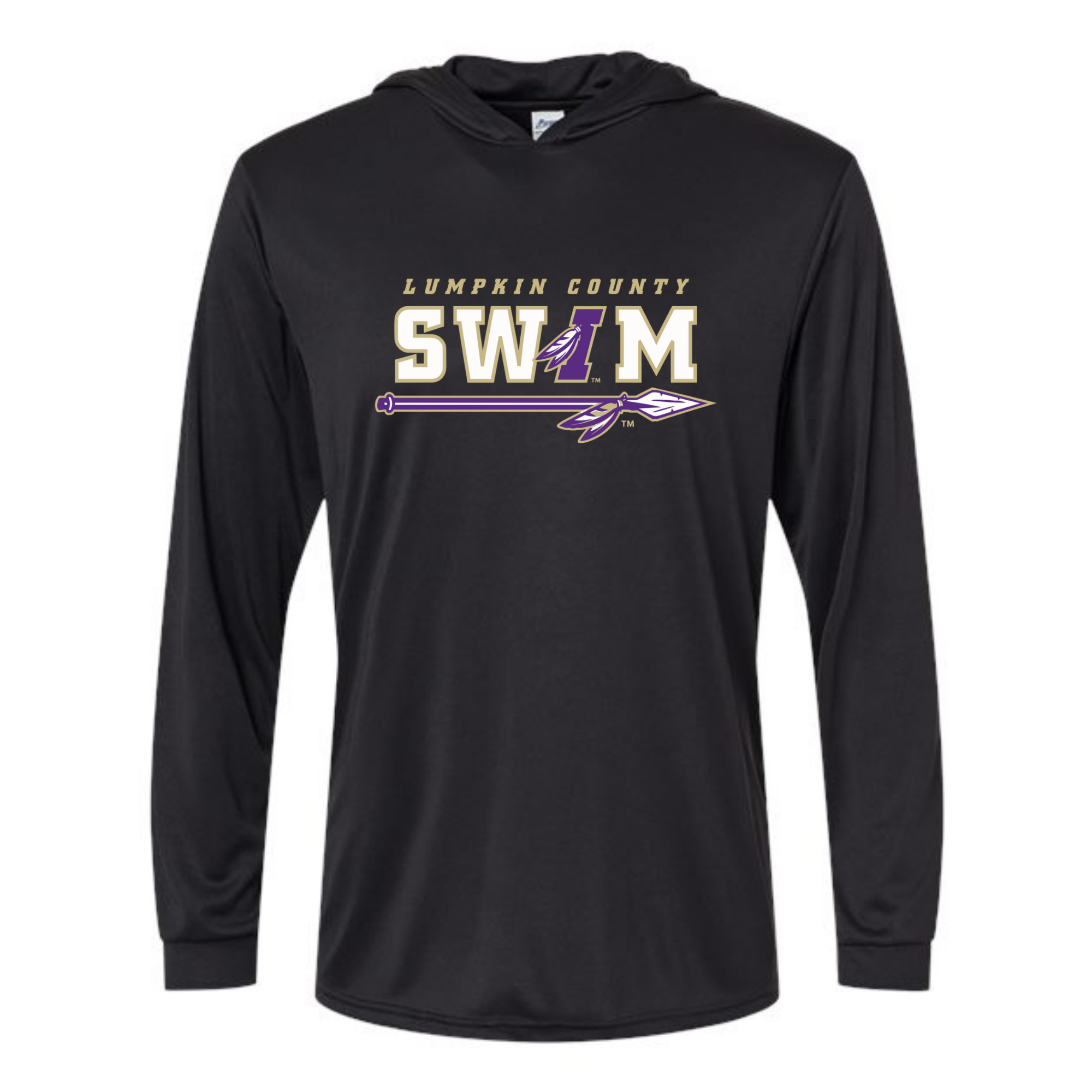 Bahama Performance Hooded Long Sleeve Shirt (Heat Press) - Lumpkin County Swim Team
