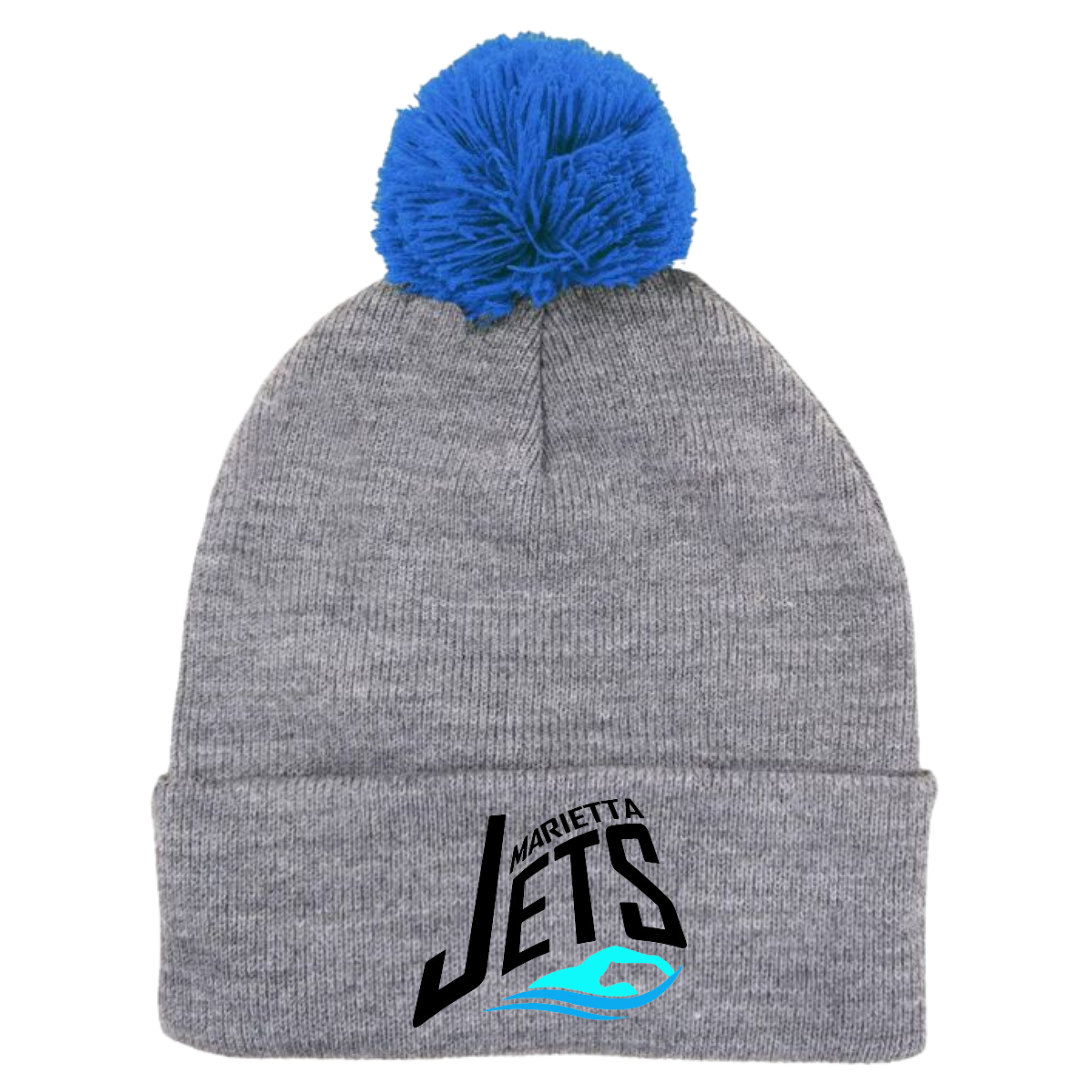Puff Ball Beanie (Customized) - Marietta Jets