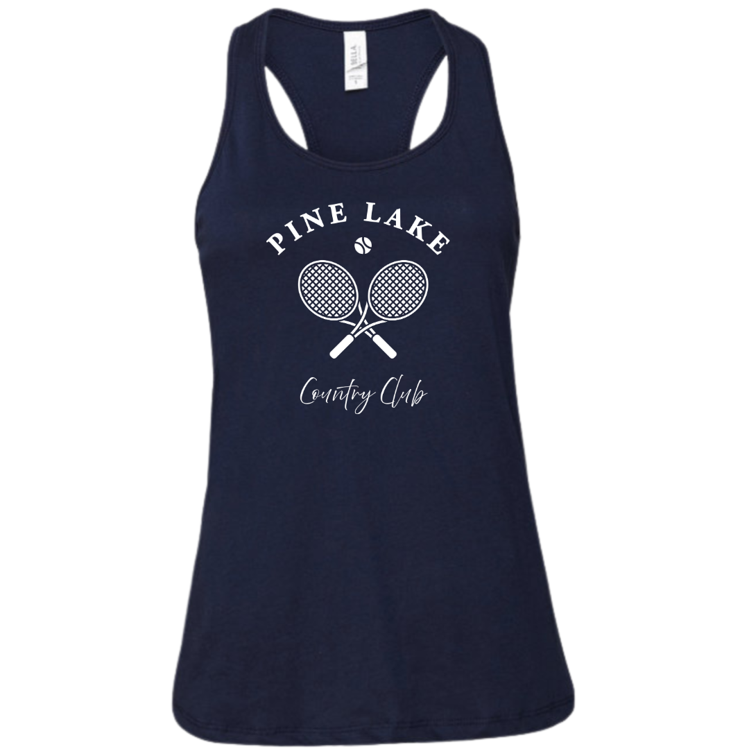 Ladies Racerback Flowy Tank (Customoized) - Pine Lake CC Tennis
