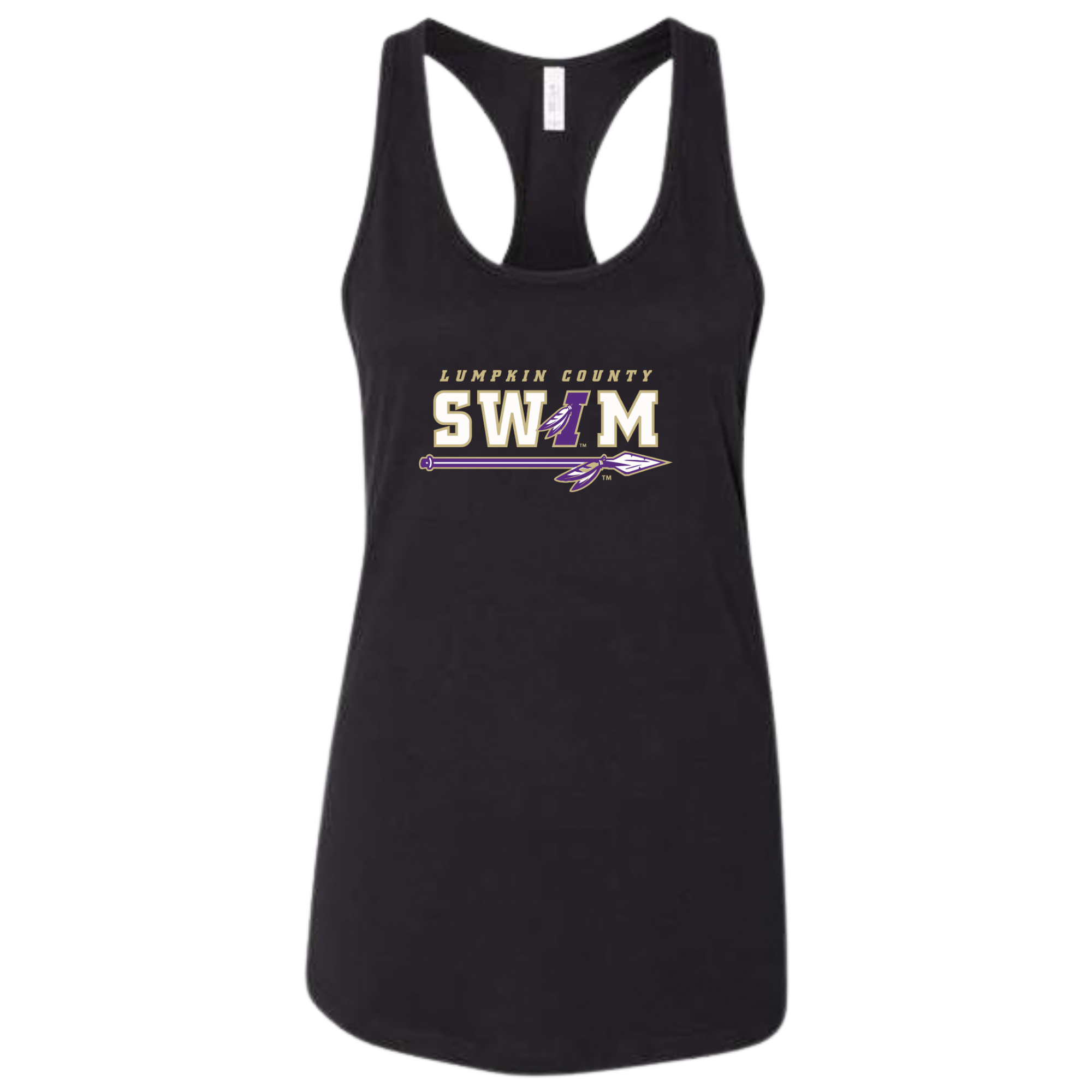 Ladies' Racerback Tank (Customized) - Lumpkin County Swim Team