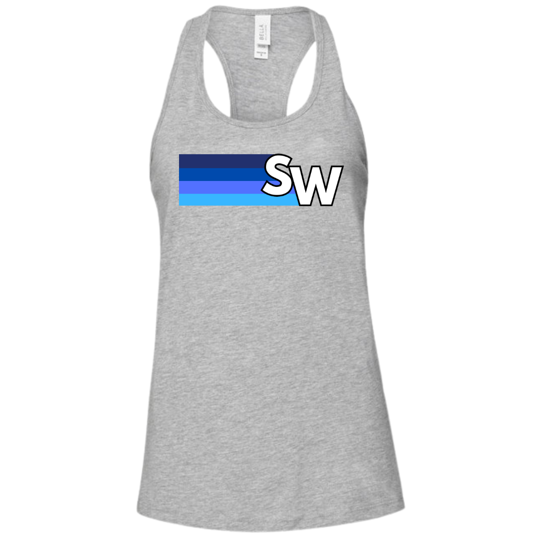 Ladies' Racerback Flowy Tank Stripe Logo (Customized) - Shockwave