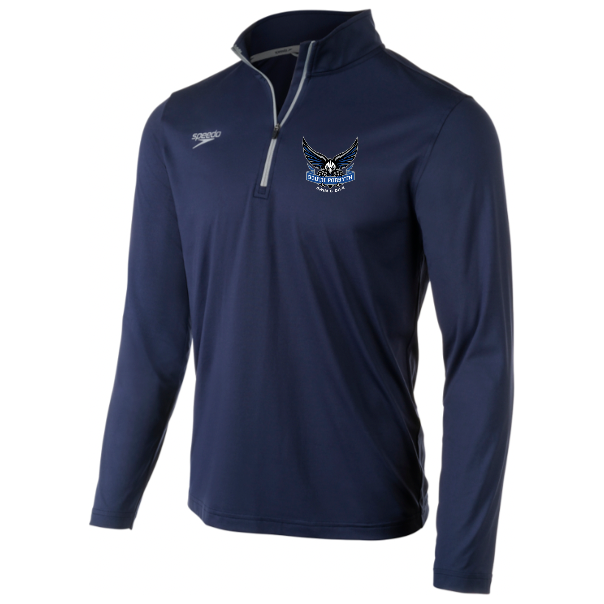 Speedo Jersey 1/4 Zip Long Sleeve T-Shirt (Heat Pressed) - South Forsyth