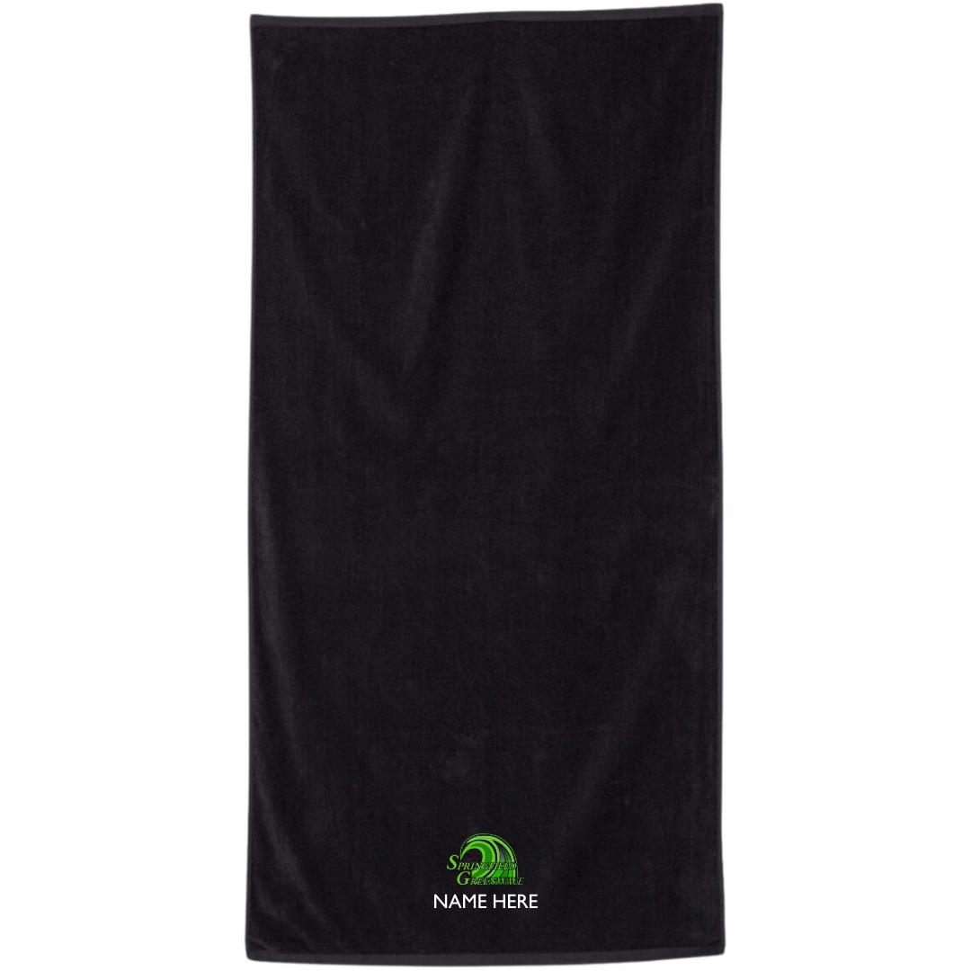 34" x 70" Velour Towel (Customized) - Springfield Greenwave