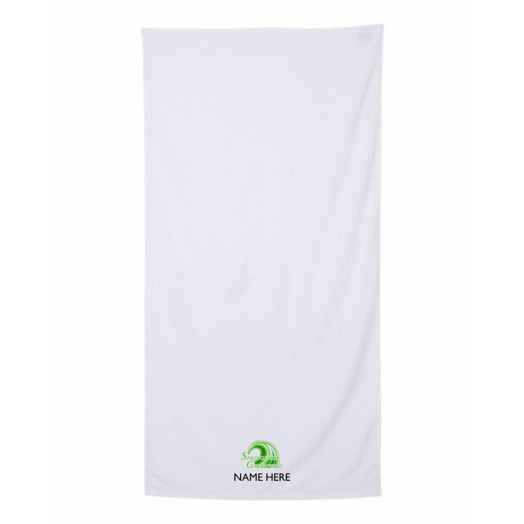 34" x 70" Velour Towel (Customized) - Springfield Greenwave