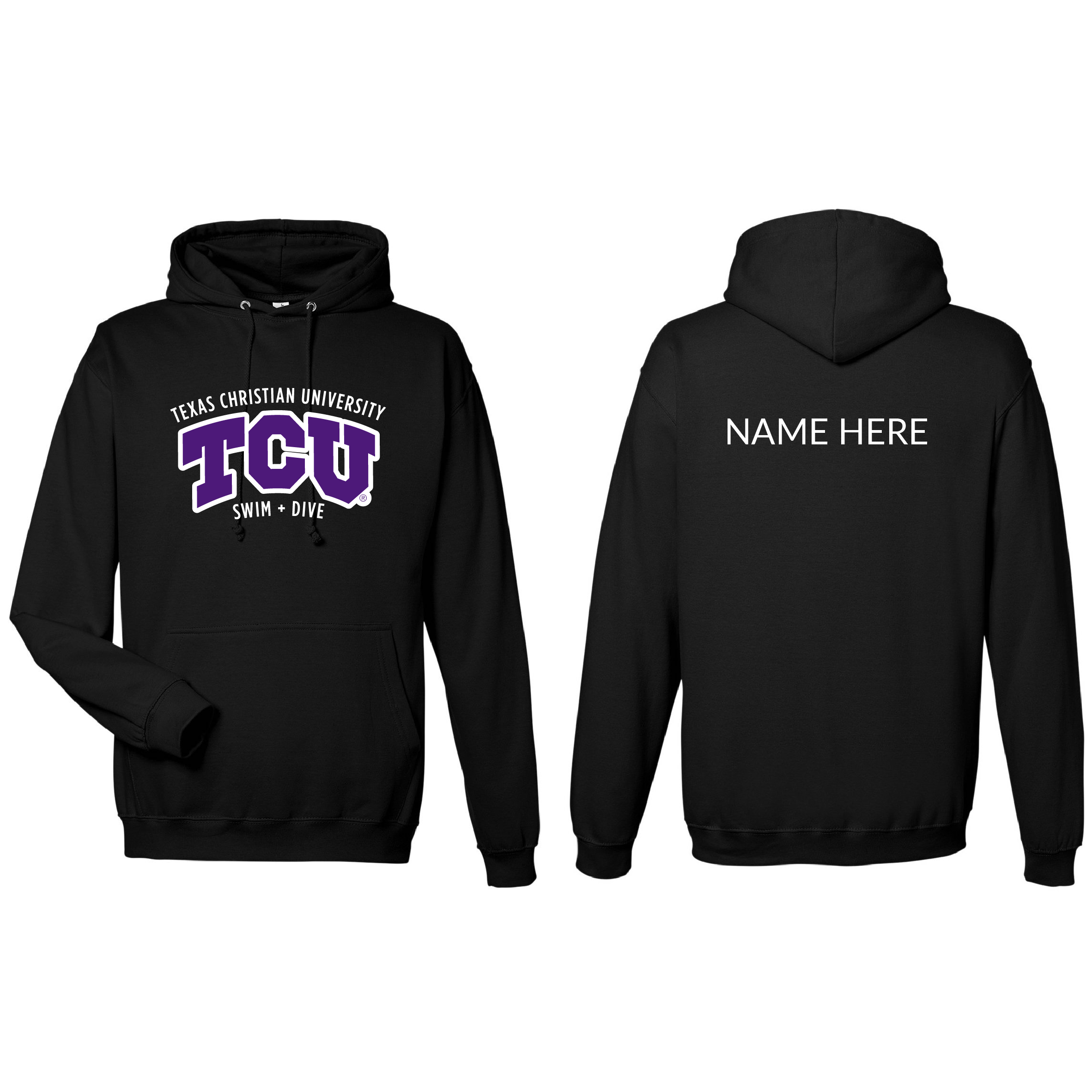 Medium Weight Unisex Hooded Sweatshirt #3 Name On Back (Customized) - TCU