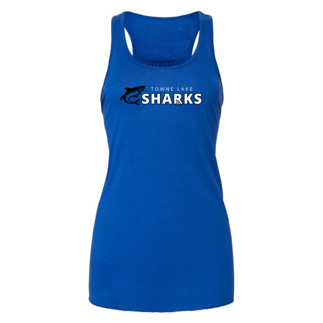 Ladies Racerback Flowy Tank (Customoized) - Towne Lake Sharks