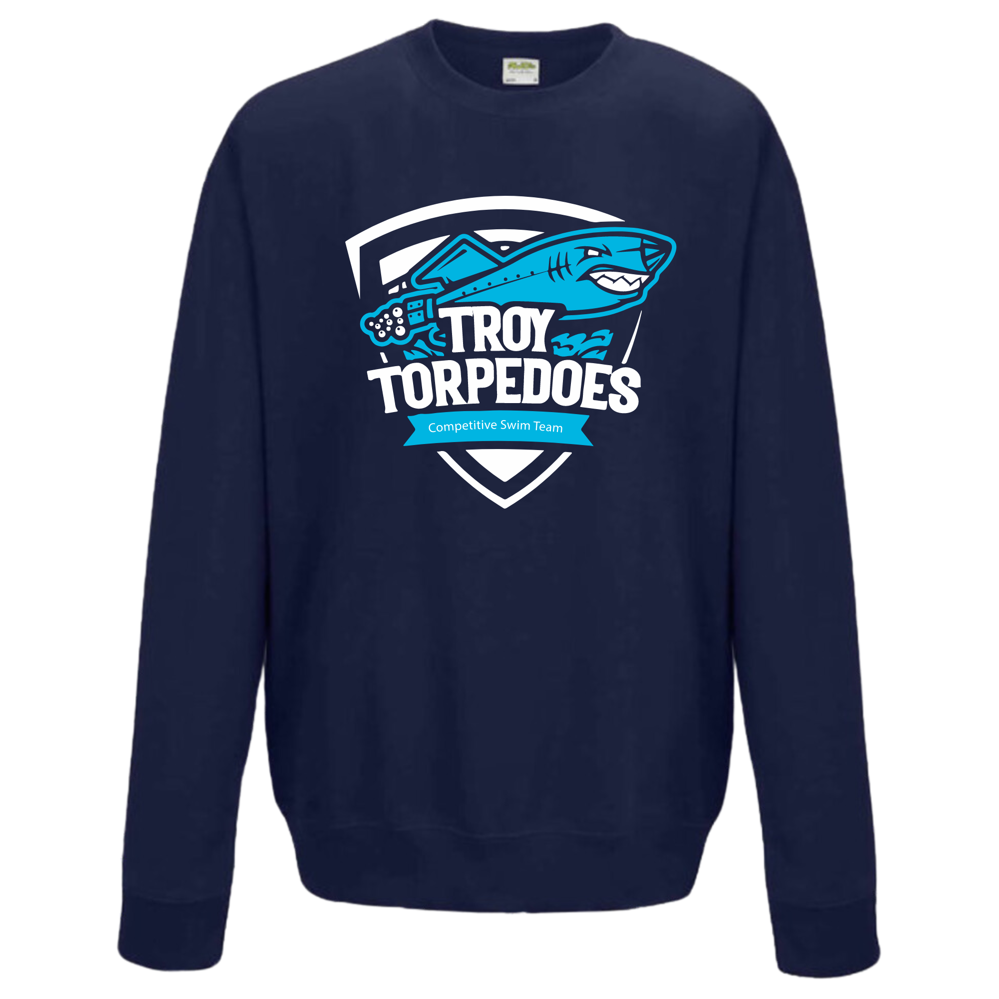 Medium Weight Unisex Crew Neck Sweatshirt Badge Logo (Customized) - Troy Torpedoes