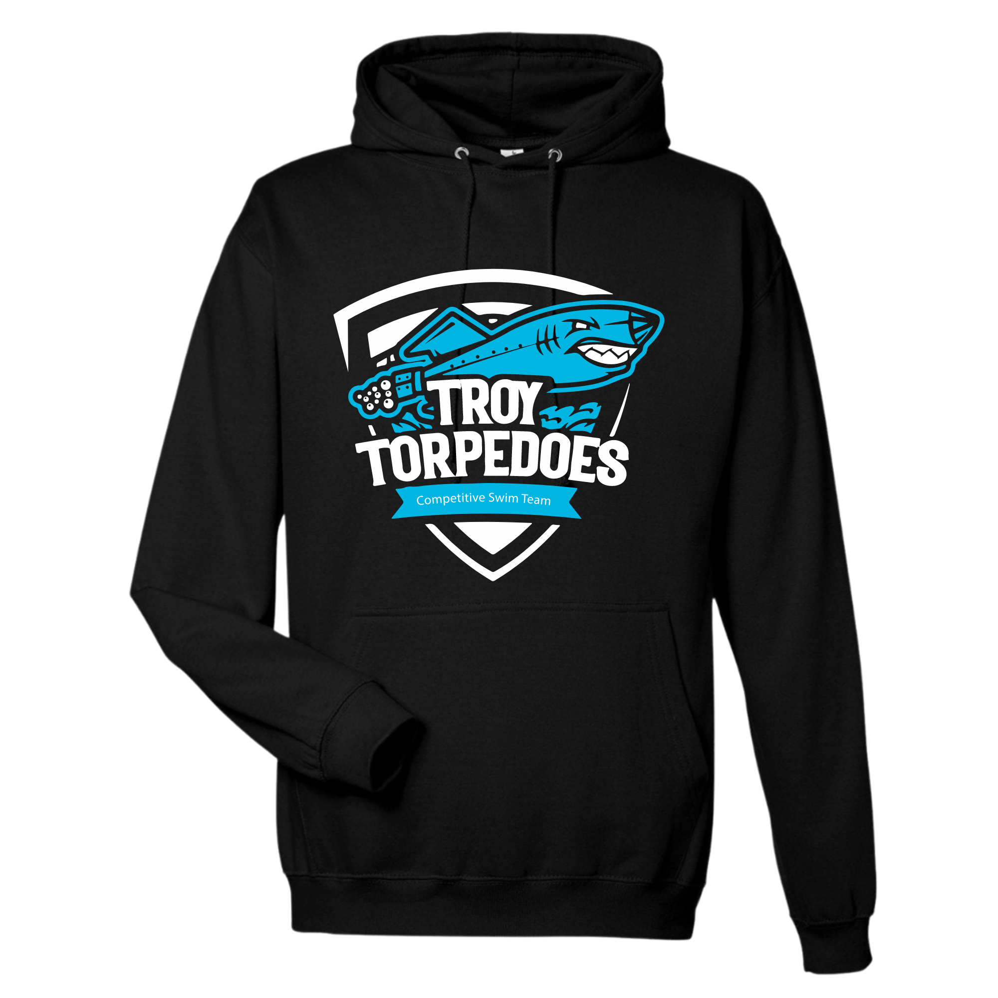 Medium Weight Unisex Hooded Sweatshirt Badge Logo (Customized) - Troy Torpedoes
