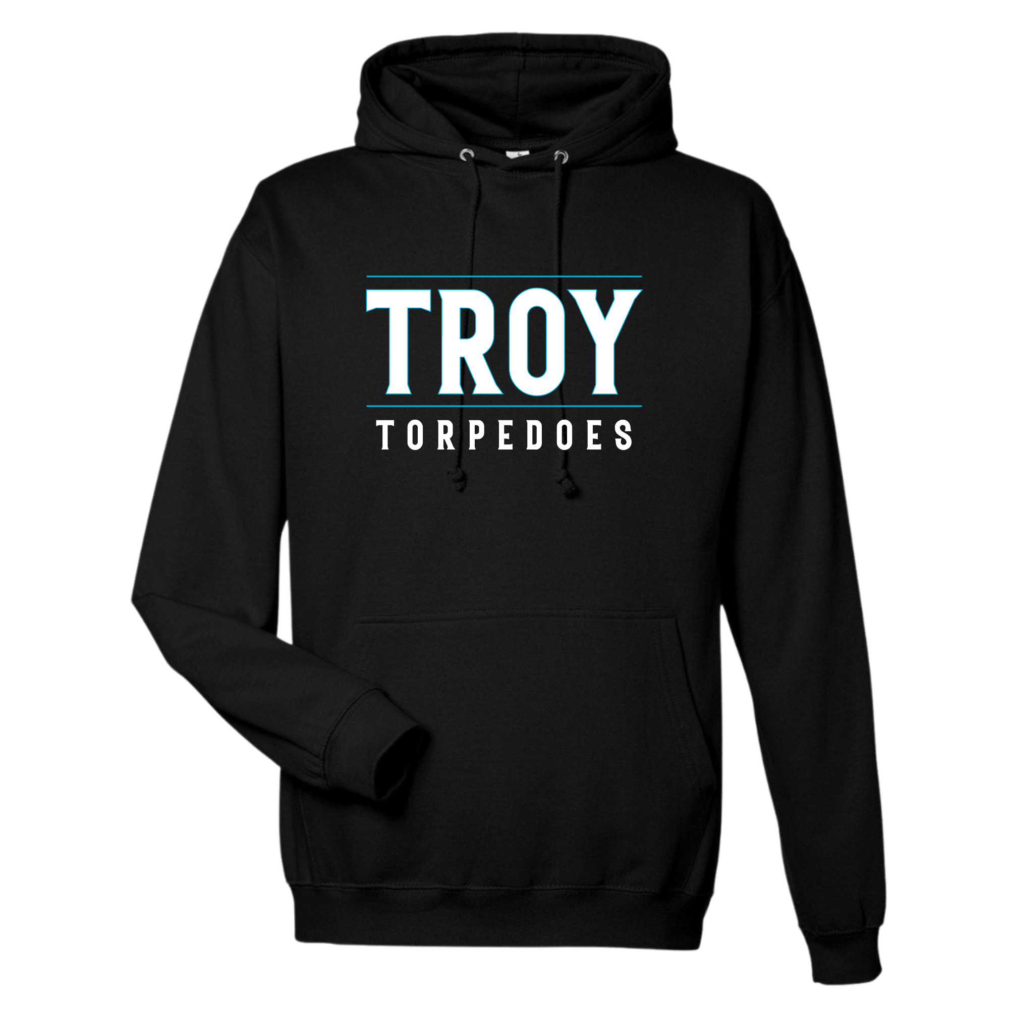 Medium Weight Unisex Hooded Sweatshirt Text Logo (Customized) - Troy Torpedoes