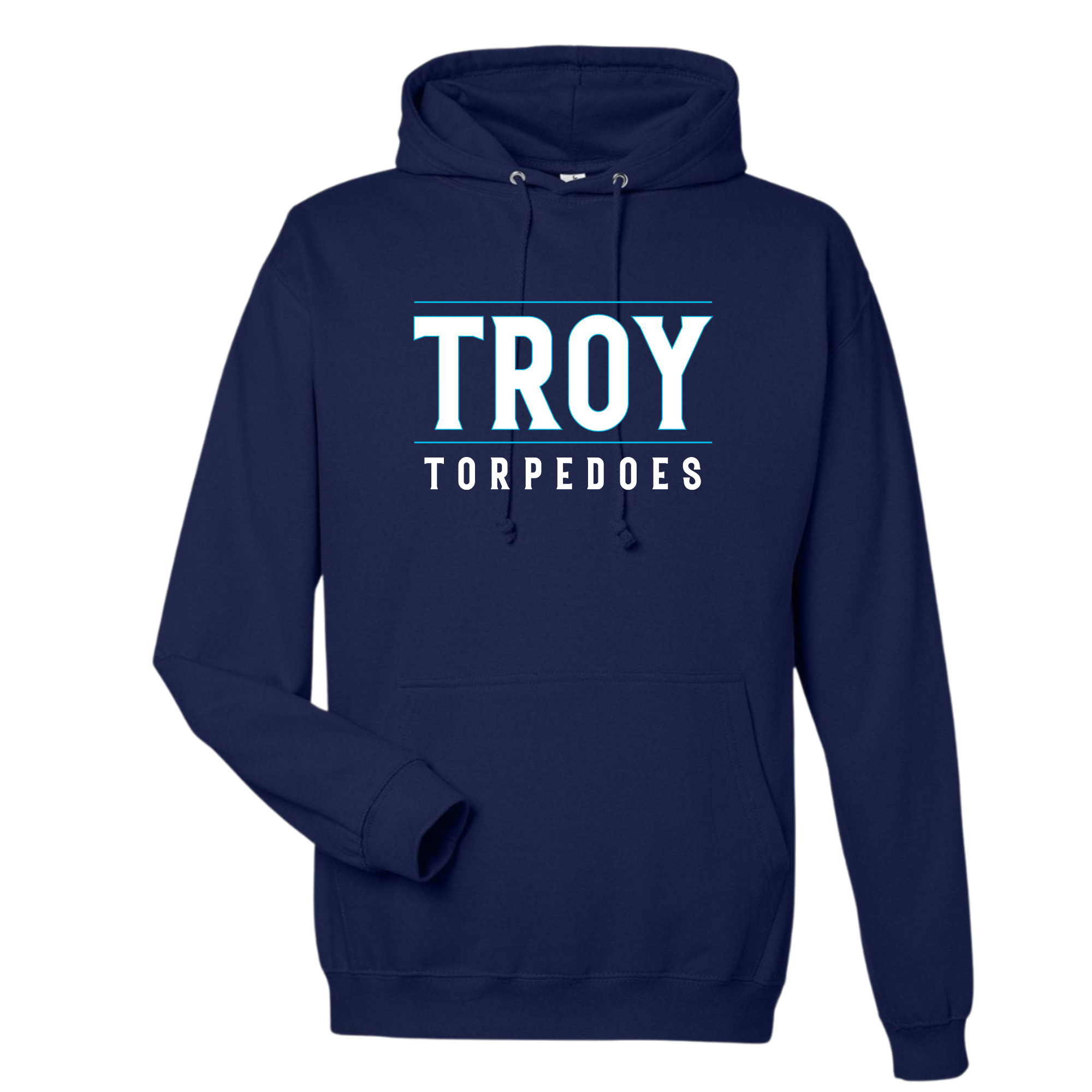 Medium Weight Unisex Hooded Sweatshirt Text Logo (Customized) - Troy Torpedoes