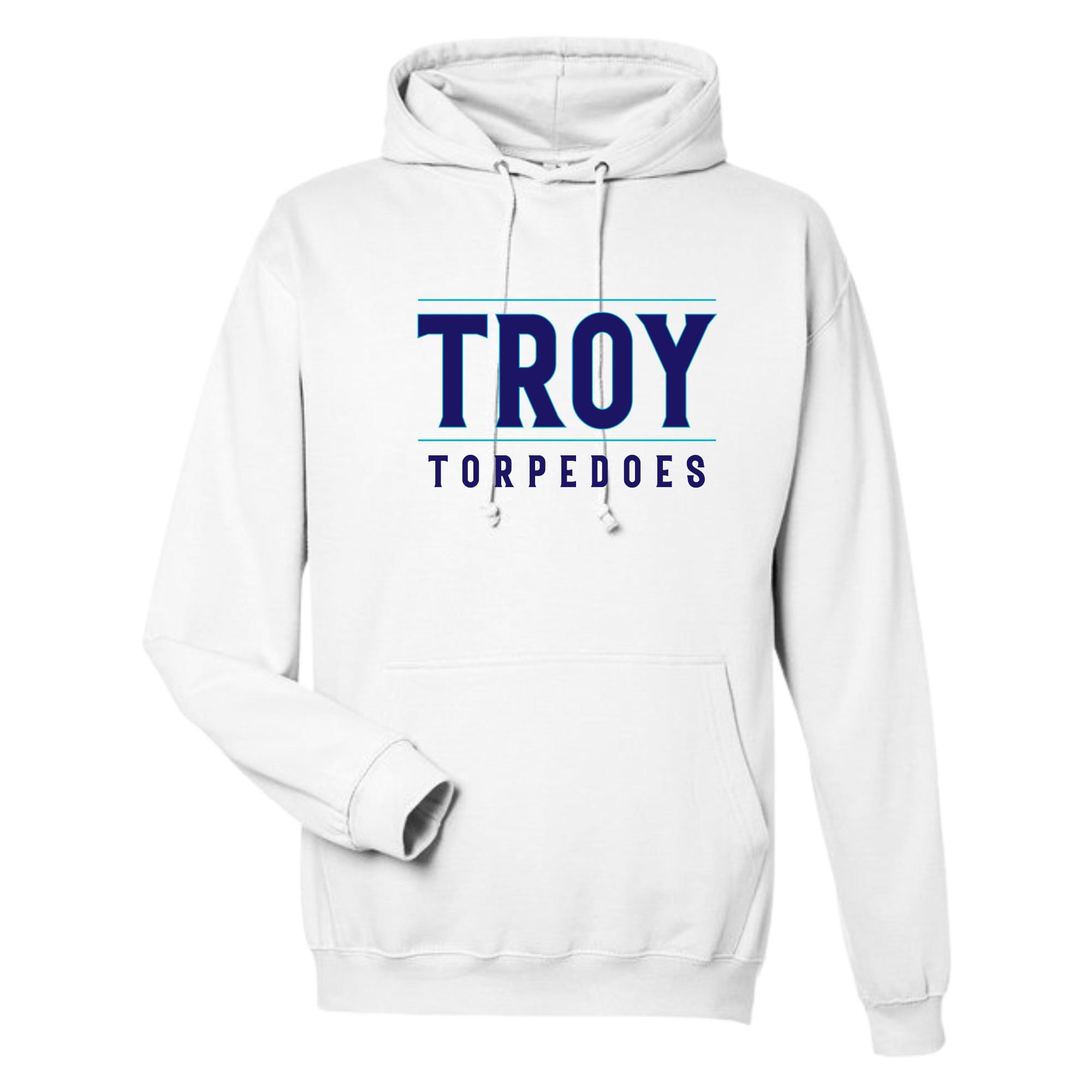 Medium Weight Unisex Hooded Sweatshirt Text Logo (Customized) - Troy Torpedoes