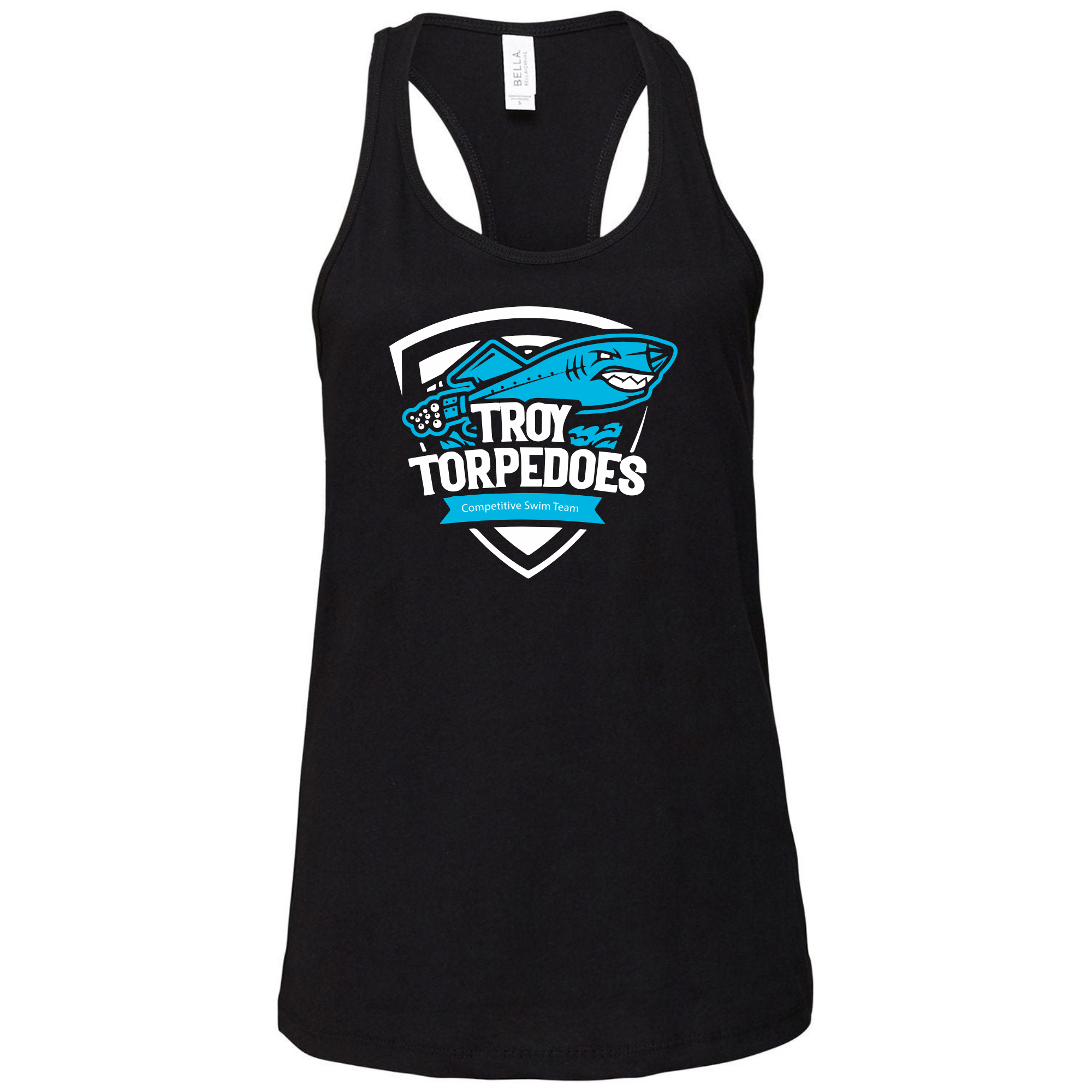 Ladies' Racerback Flowy Tank Badge Logo (Customized) - Troy Torpedoes