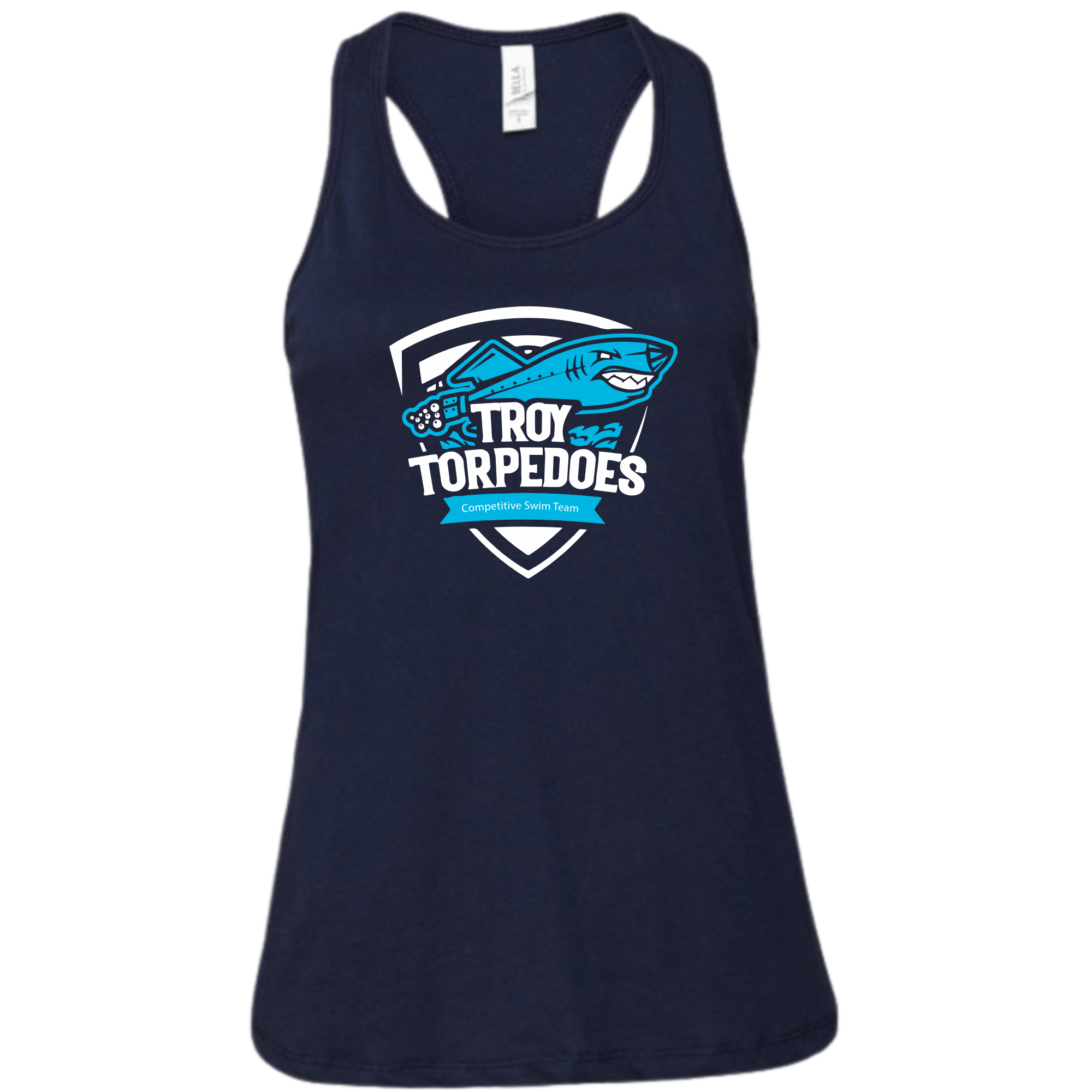 Ladies' Racerback Flowy Tank Badge Logo (Customized) - Troy Torpedoes