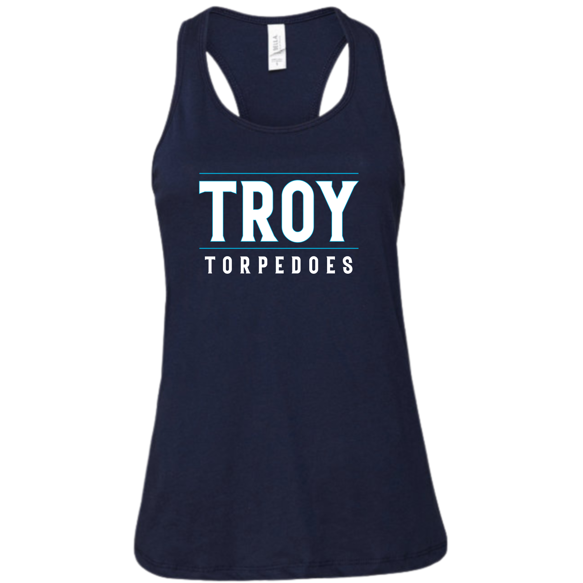 Ladies' Racerback Flowy Tank Text Logo (Customized) - Troy Torpedoes
