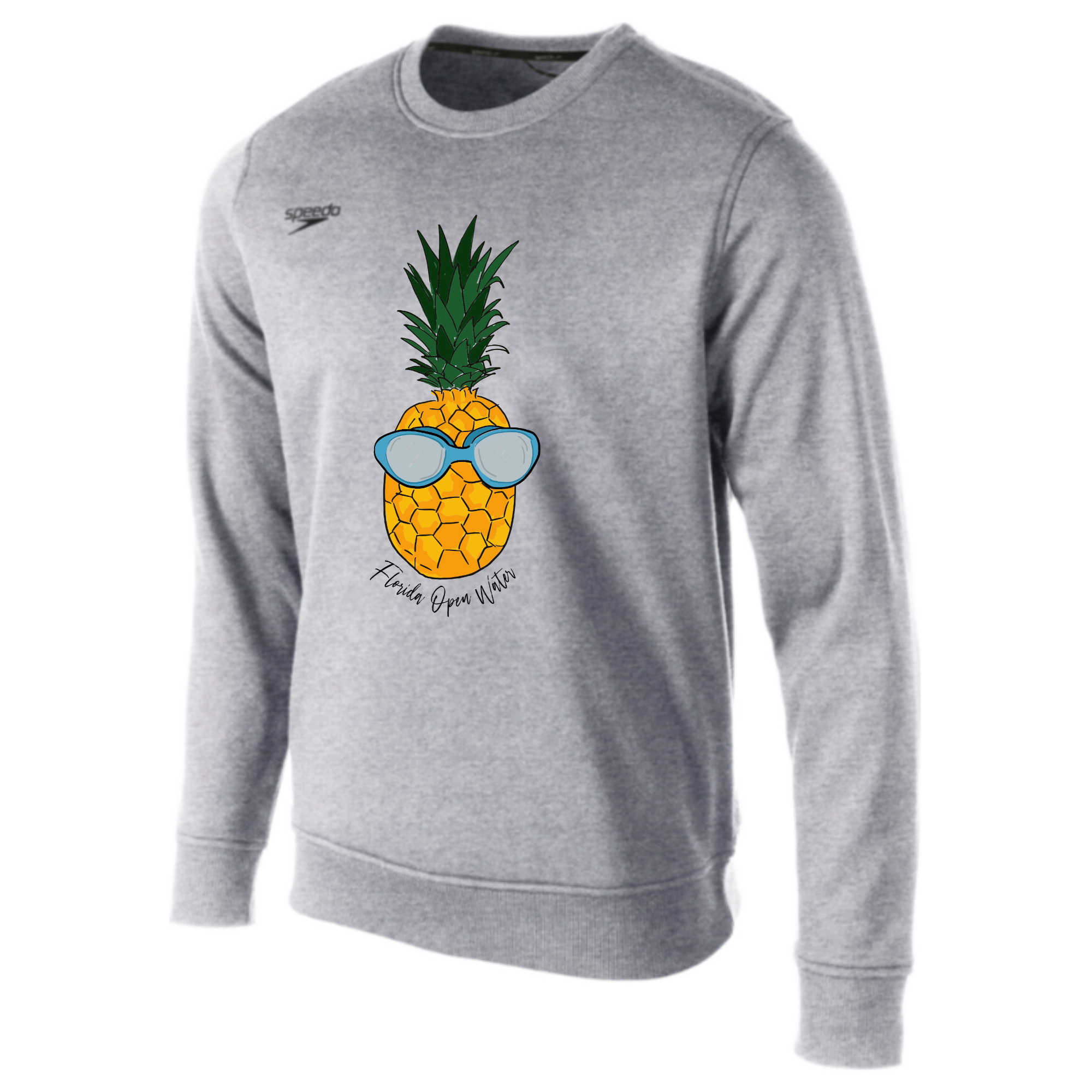 Speedo Fleece Crew Neck Sweatshirt (Customized) - Florida Open Water - Pineapple Logo
