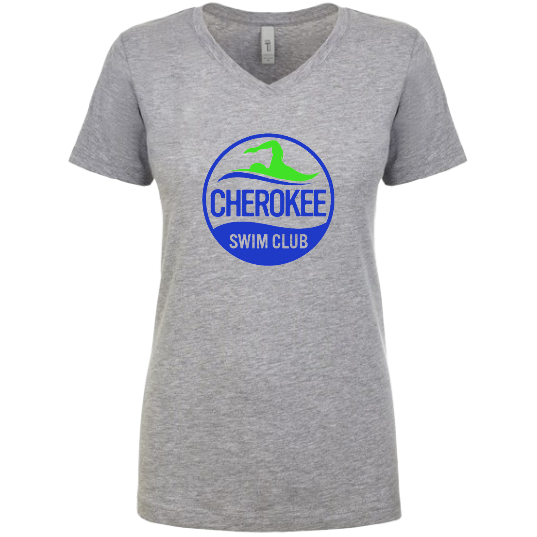 Ladies V Neck T-Shirt (Customized) - Cherokee Swim Club