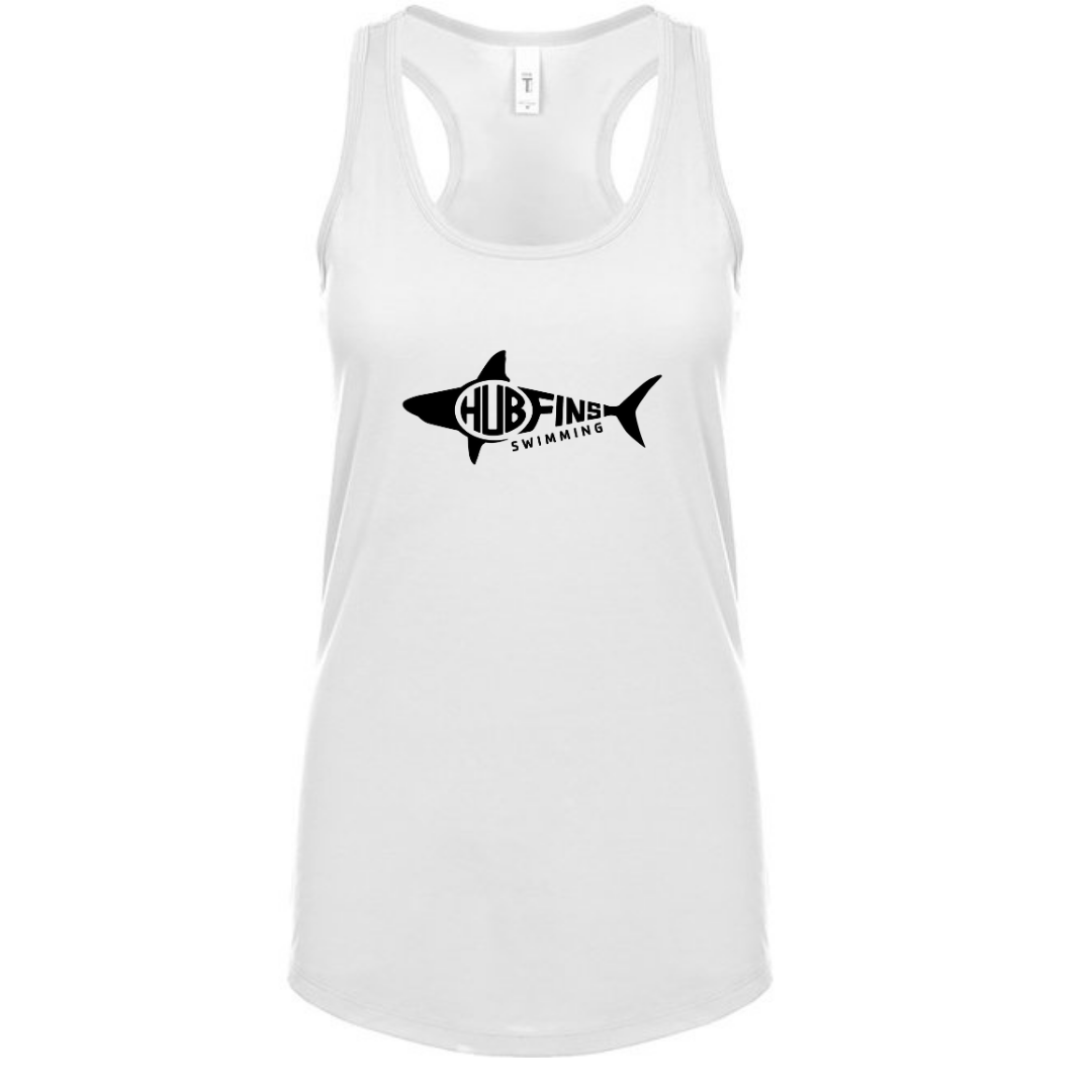 Ladies' Racerback Flowy Tank Black Logo (Customized) - Hub Fins