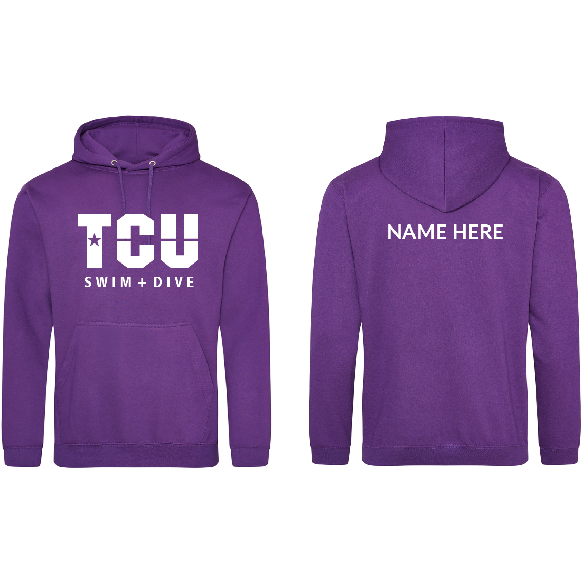 Medium Weight Unisex Hooded Sweatshirt #1 Name On Back (Customized) - TCU