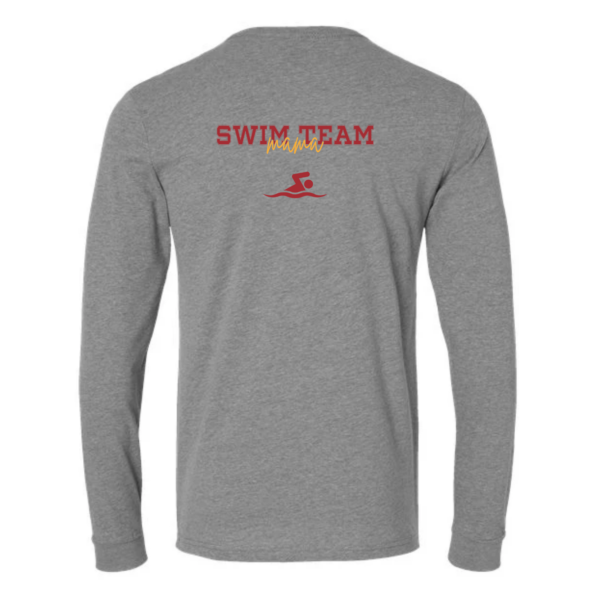 'Swim Mom' Long Sleeve Tee Shirt (Heat Pressed) - King Middle School