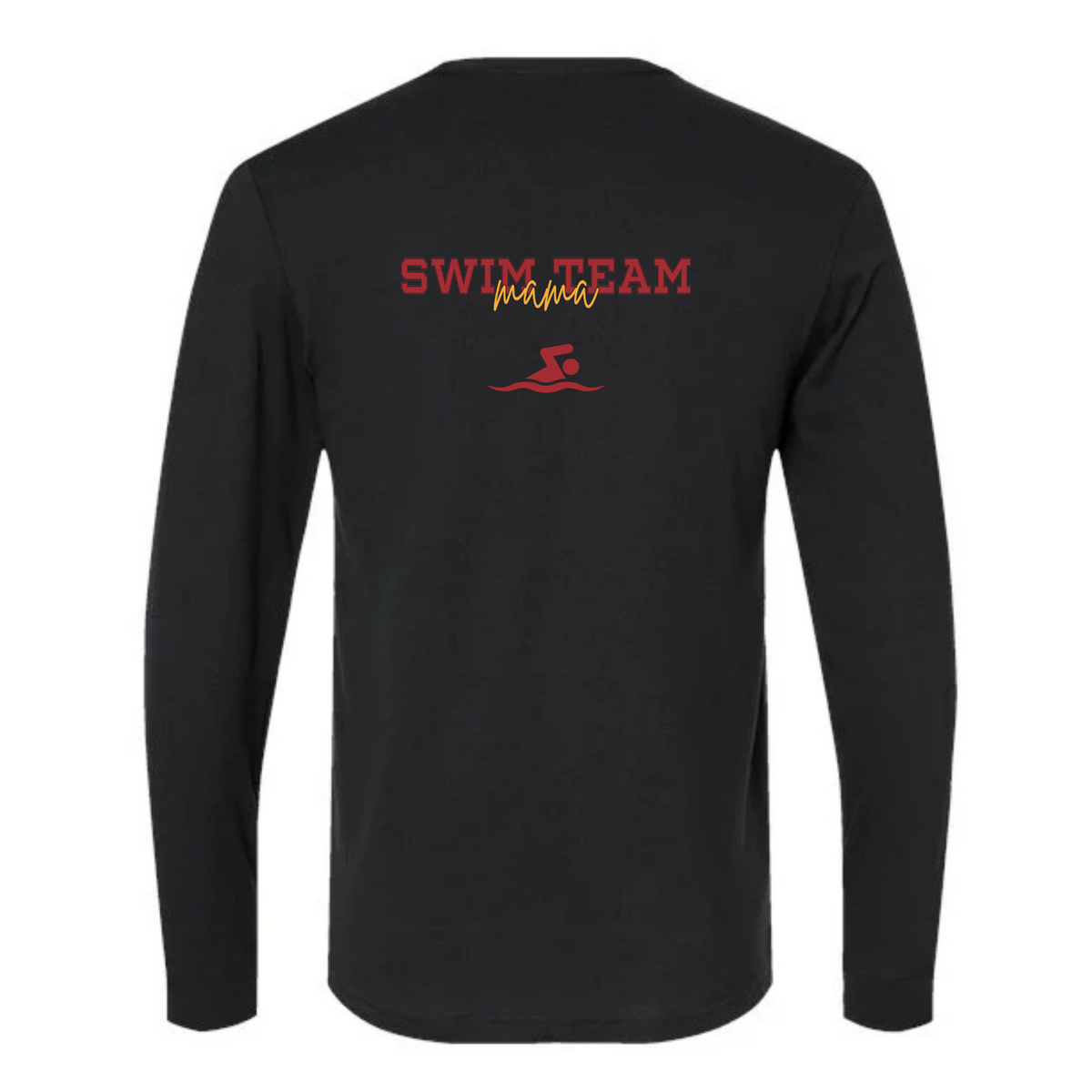 'Swim Mom' Long Sleeve Tee Shirt (Heat Pressed) - King Middle School