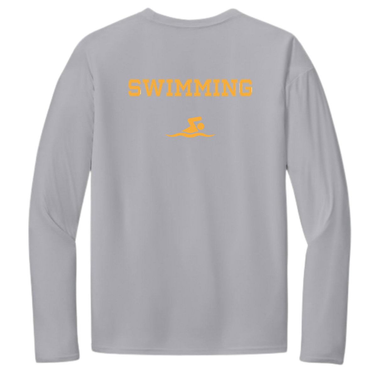 'Swimming' Performance Long-Sleeve Tee (Heat Pressed) - King Middle School