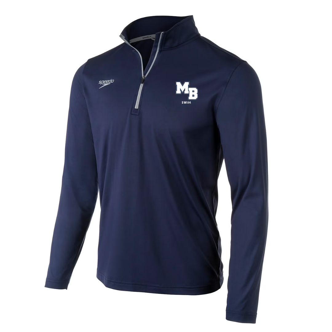 Speedo Jersey 1/4 Zip Long Sleeve T-Shirt (Customized) - Mount Bethel