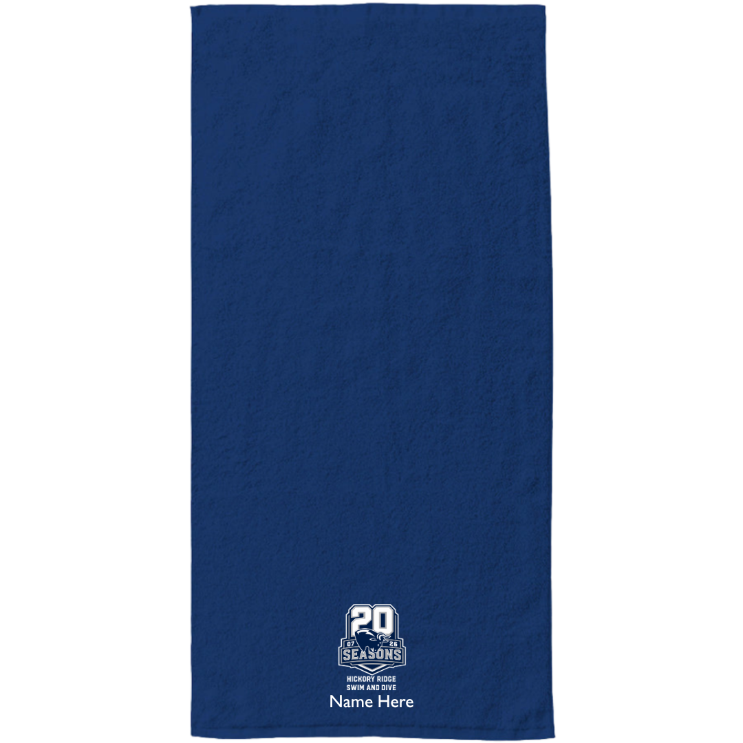 20th Season 34" x 70" Velour Towel (Embroidered) - Hickory Ridge HS