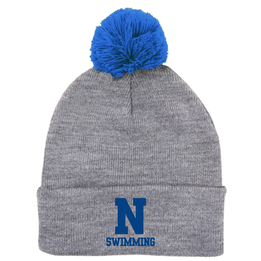 Puff Ball Beanie (Embroidered) - North Meck HS
